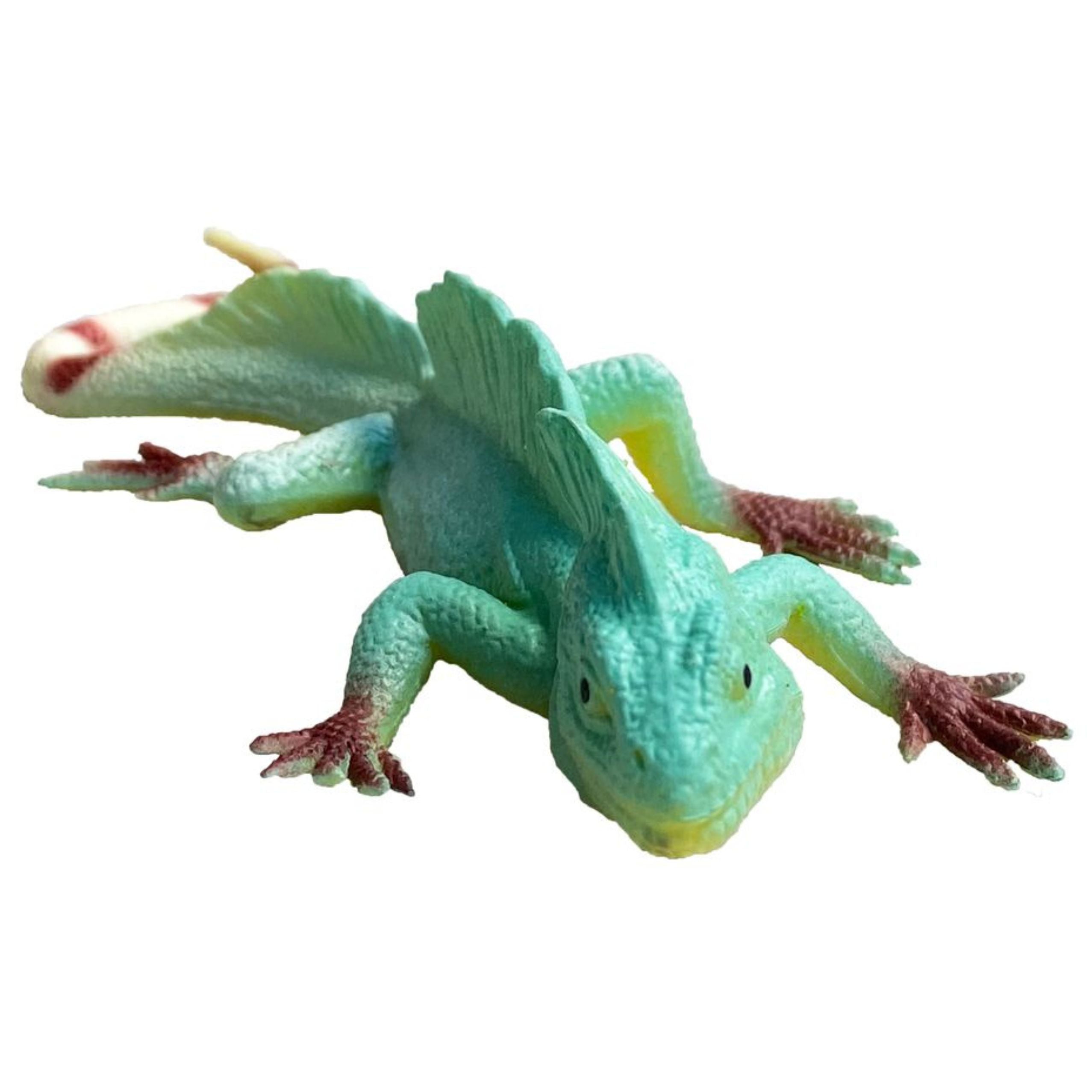 Agama Lizard Sailboat Rubber Figure Stretchable Realistic 16 Cm