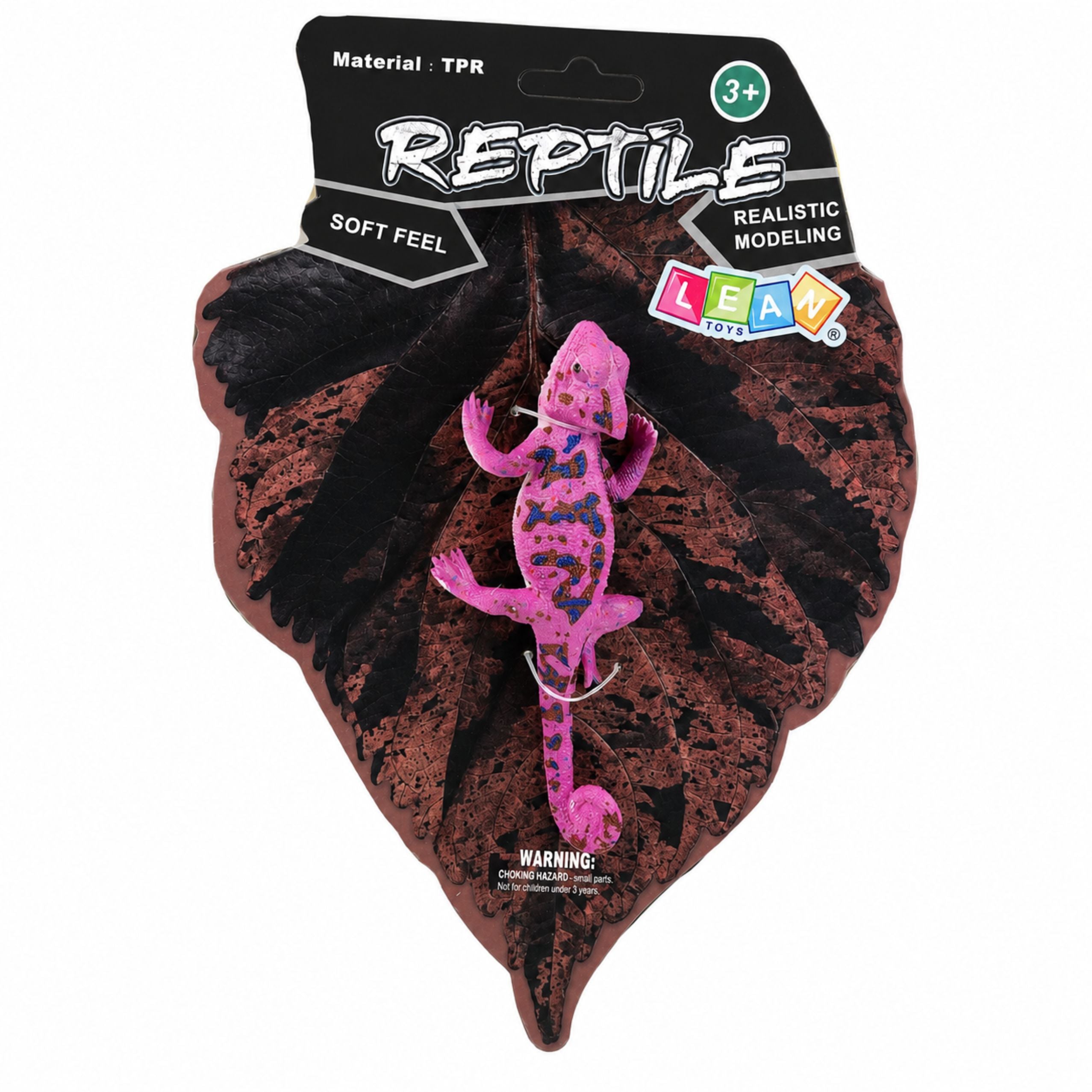 Chameleon Rubber Figurine Stretchable Realistic Purple Reptile 14 Cm