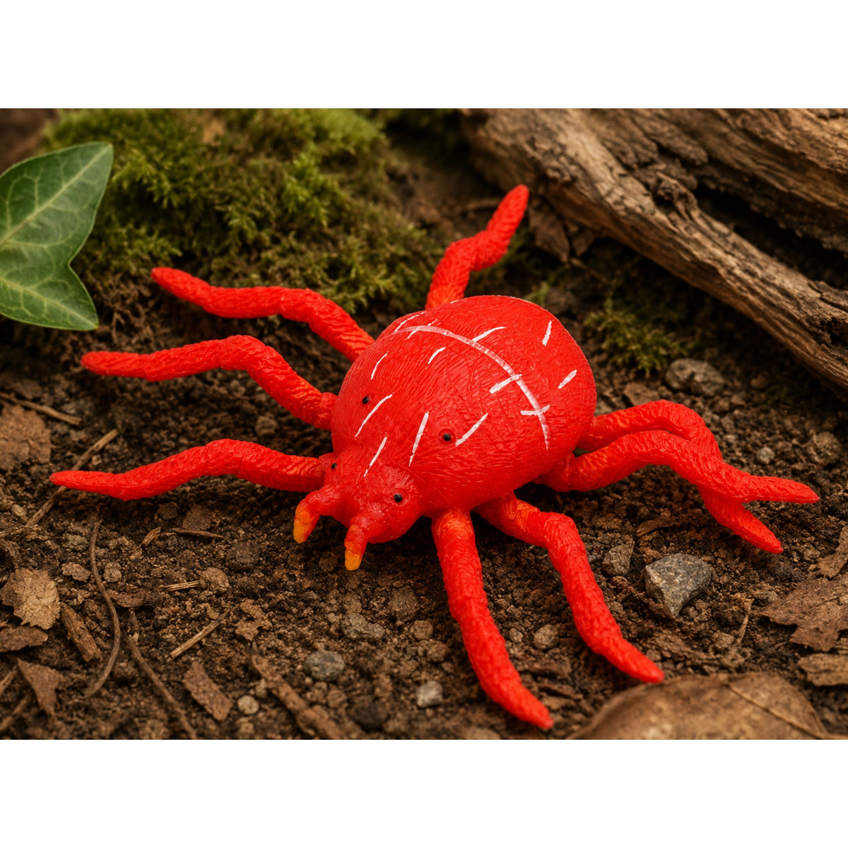 Spider Red Rubber Figure Stretchable Realistic 12 Cm