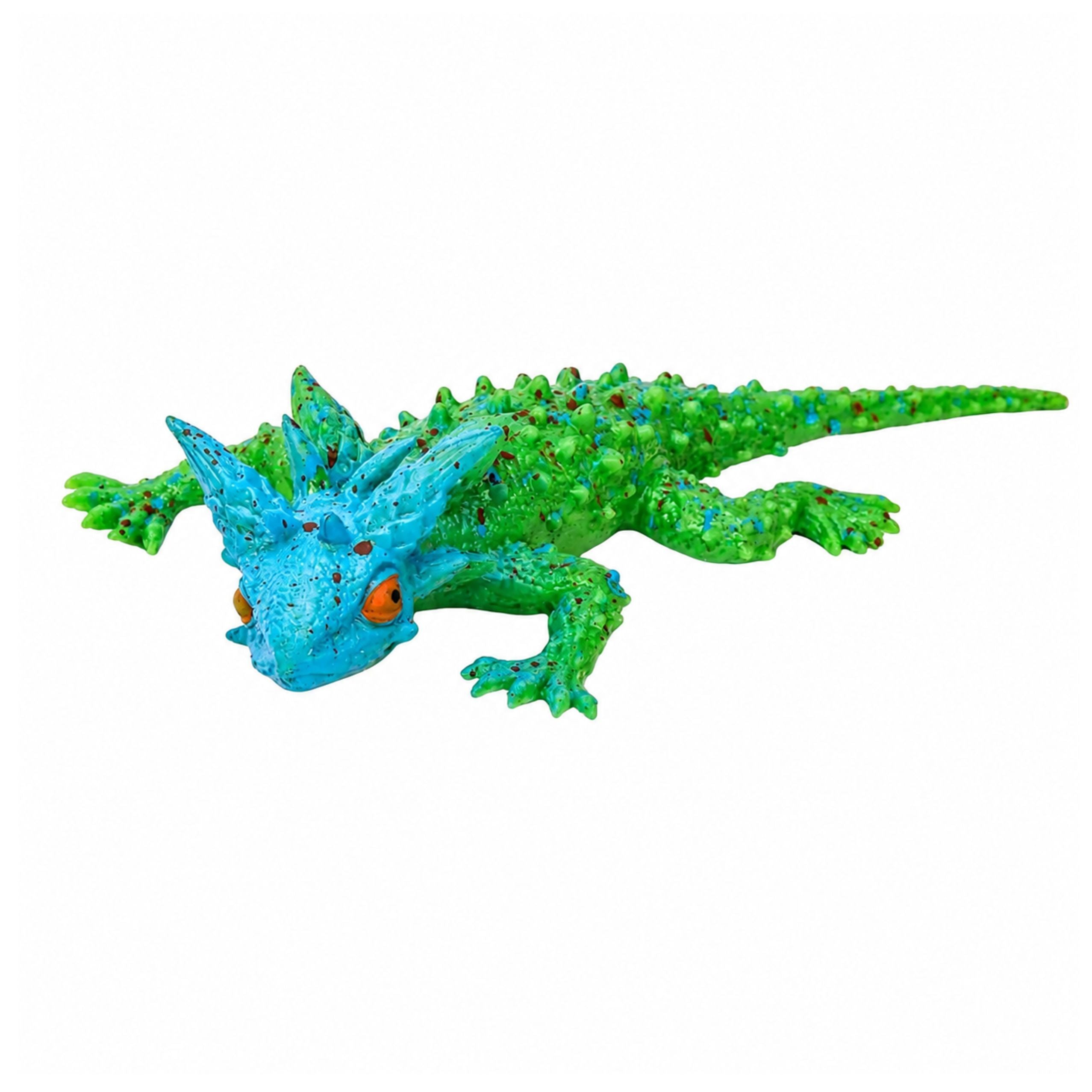 Horned Lizard Rubber Figure Stretchable Realistic 20 Cm