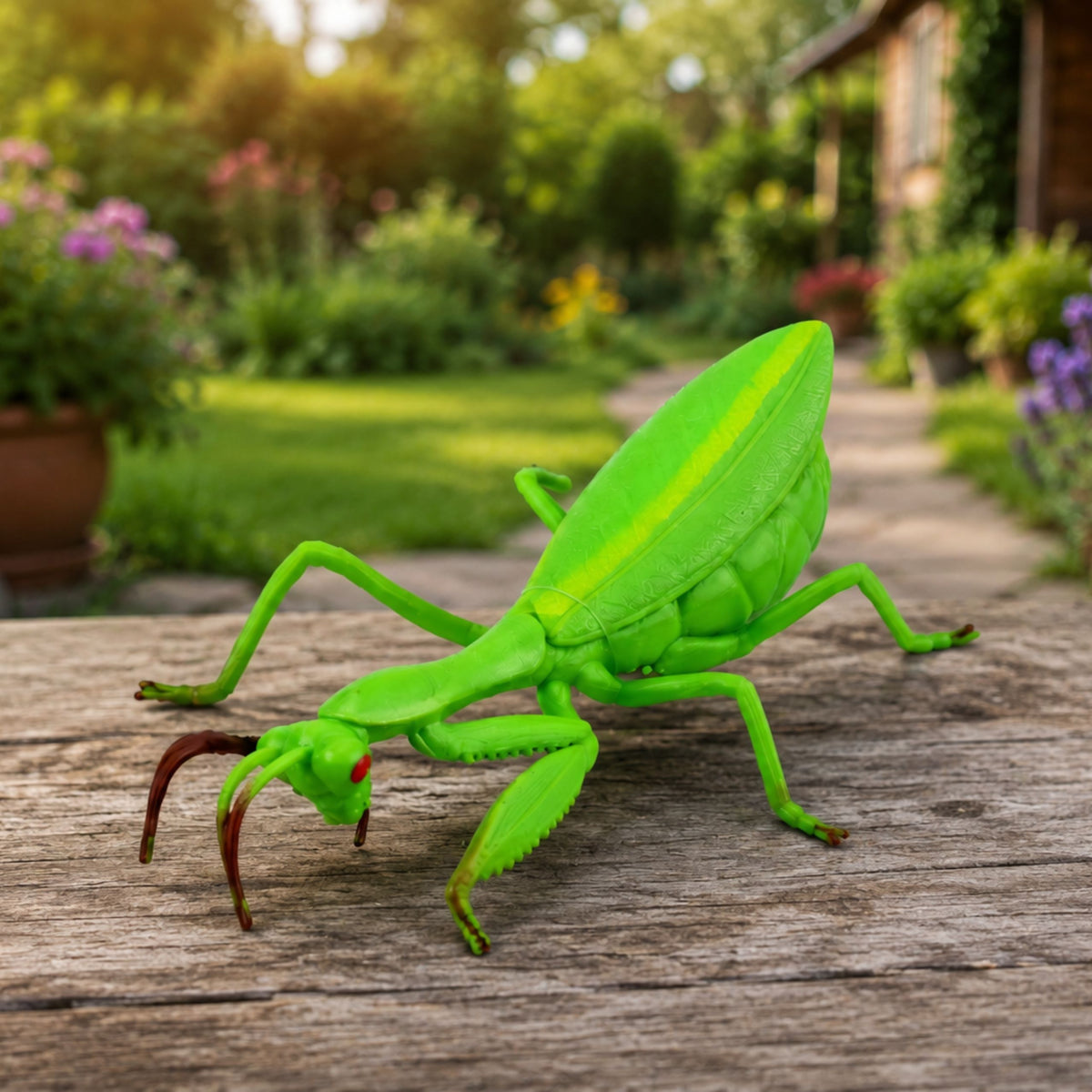 Praying Mantis Rubber Figure Stretchable Realistic Green 18 Cm