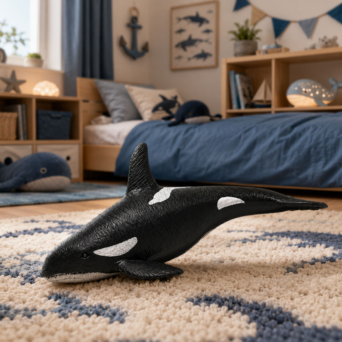 Fiskgummi späckhuggarfigur Sträckbar realistisk marint däggdjur 17,5 Cm