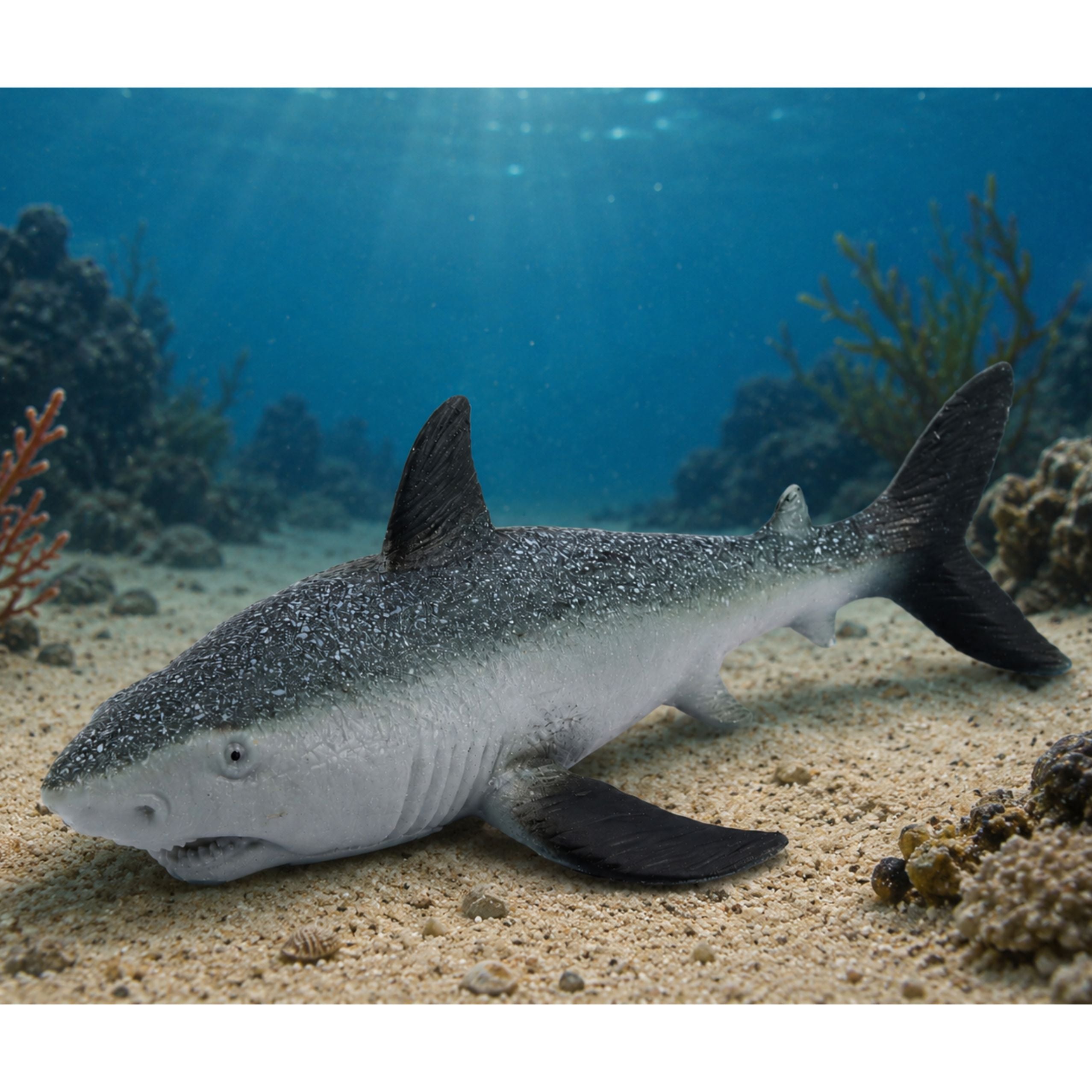 Fish Rubber Shark Figure Stretchable Realistic Ocean Shark 18 Cm