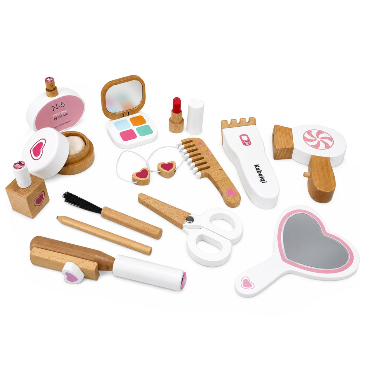 Set di bellezza in legno Accessori per borse per cosmetici 16 pezzi.