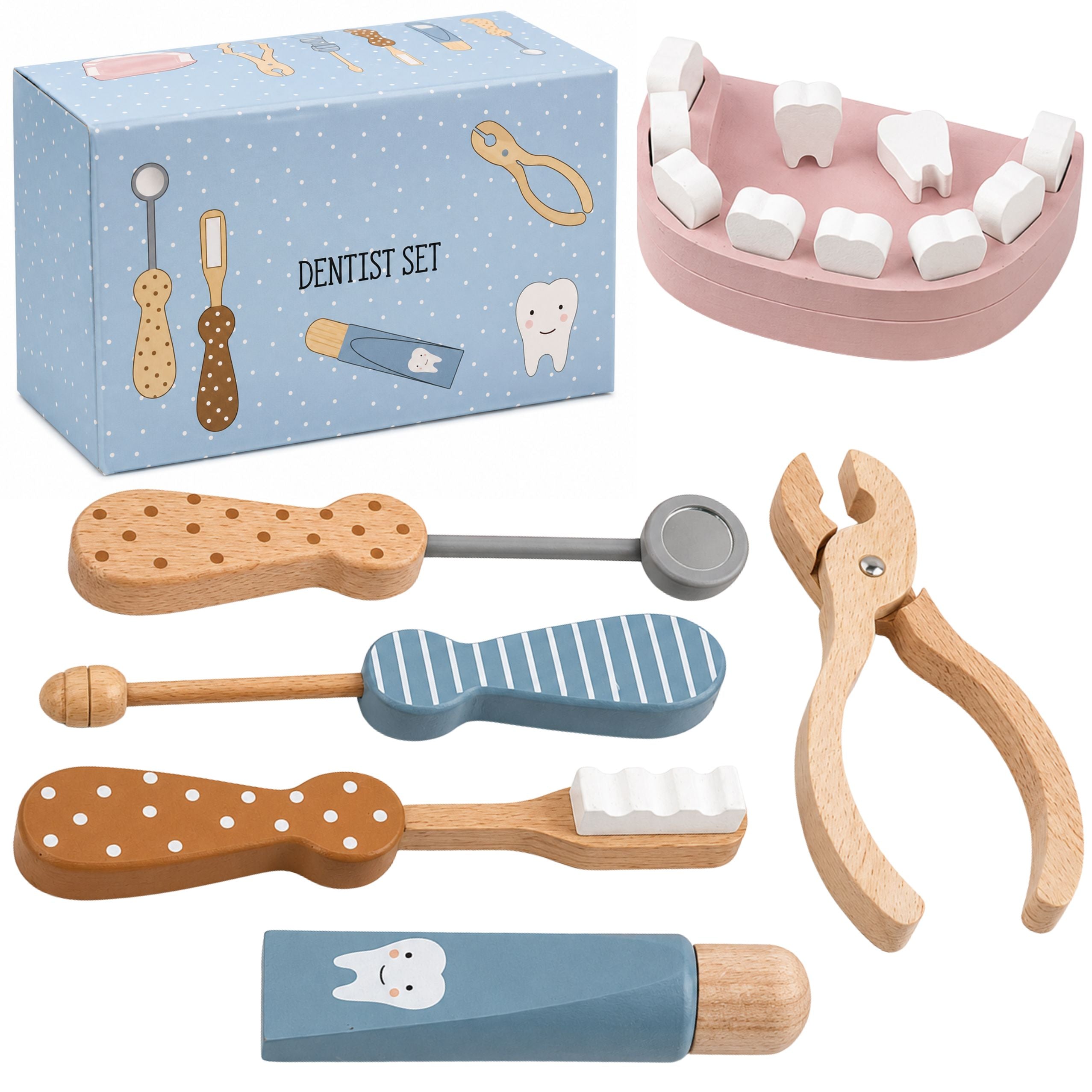 Wooden Dental Kit Tools Little Dentist