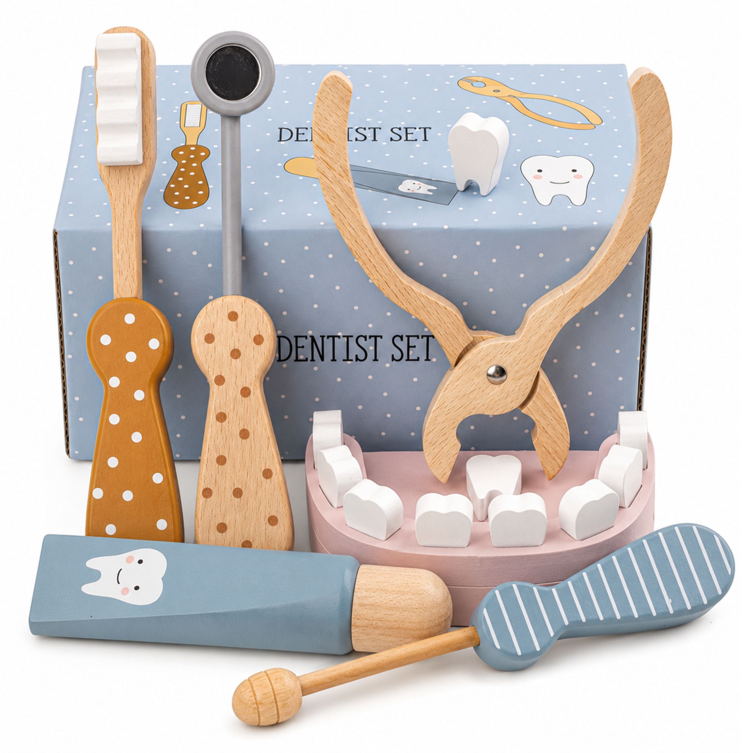 Wooden Dental Kit Tools Little Dentist