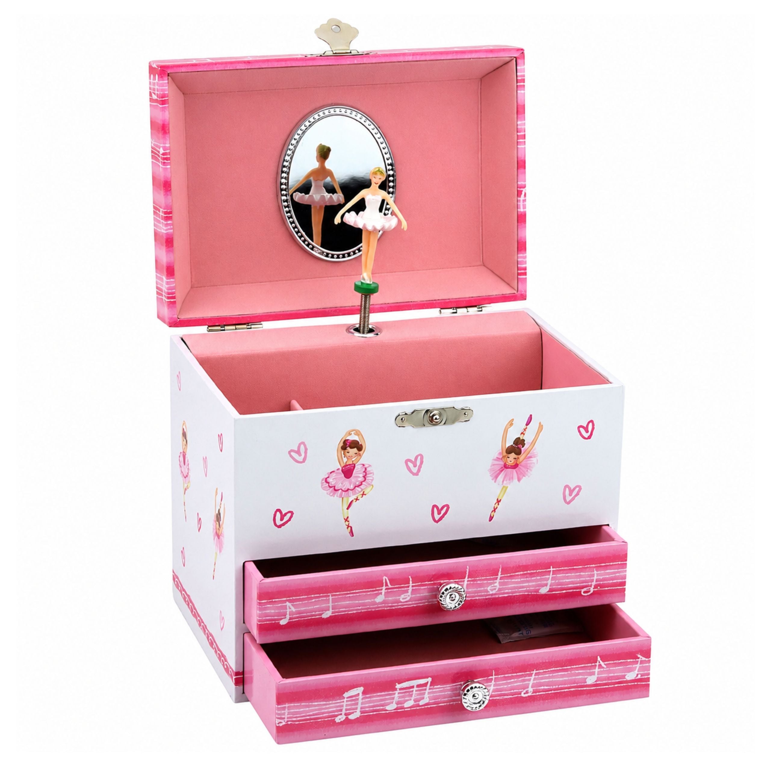 Jewelry Box With Music Box Ballerina Mirror Drawers