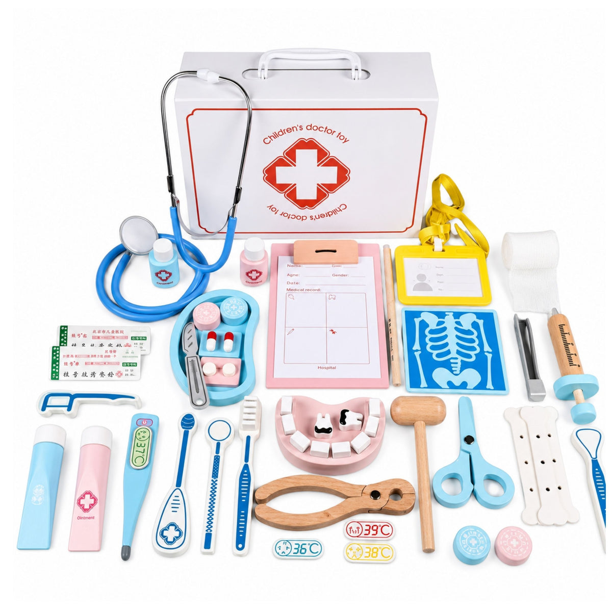 Little Doctor's Set - Herramientas médicas - Accesorios reales - 36 piezas.