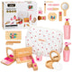 Wooden Beauty Set For Girls With White Cosmetic Bag 17 Pieces