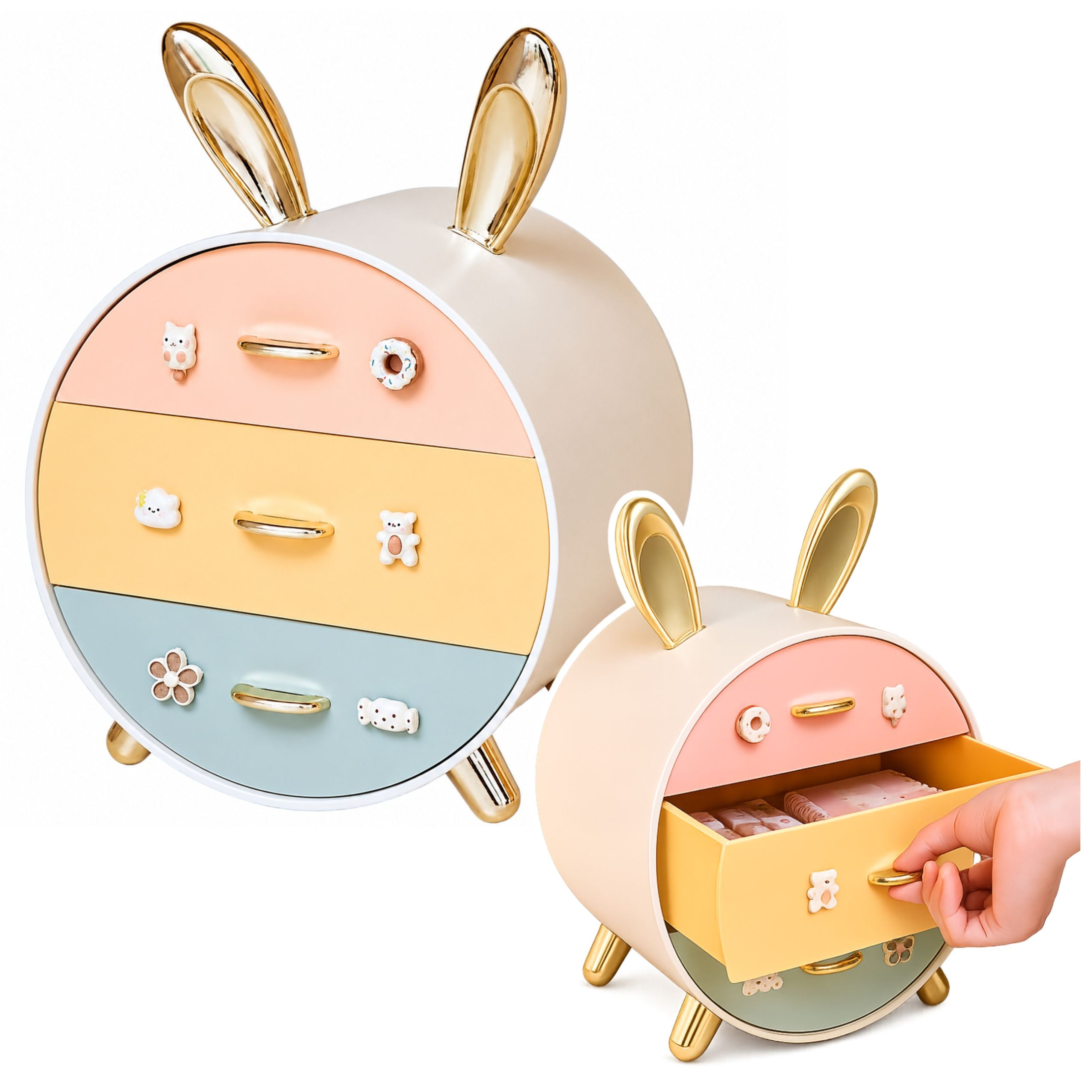 Organizer With Drawers For Jewelry 3-drawer Desk Box Rabbit