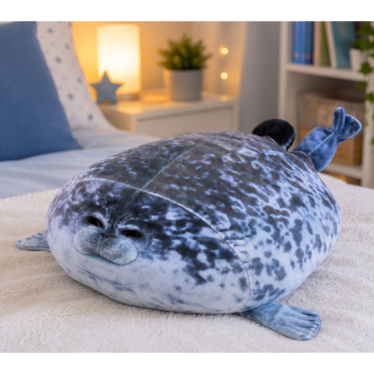 Meascán Séala Plush Bréagán Cuddly Dath Nádúrtha Liath 38 Cm