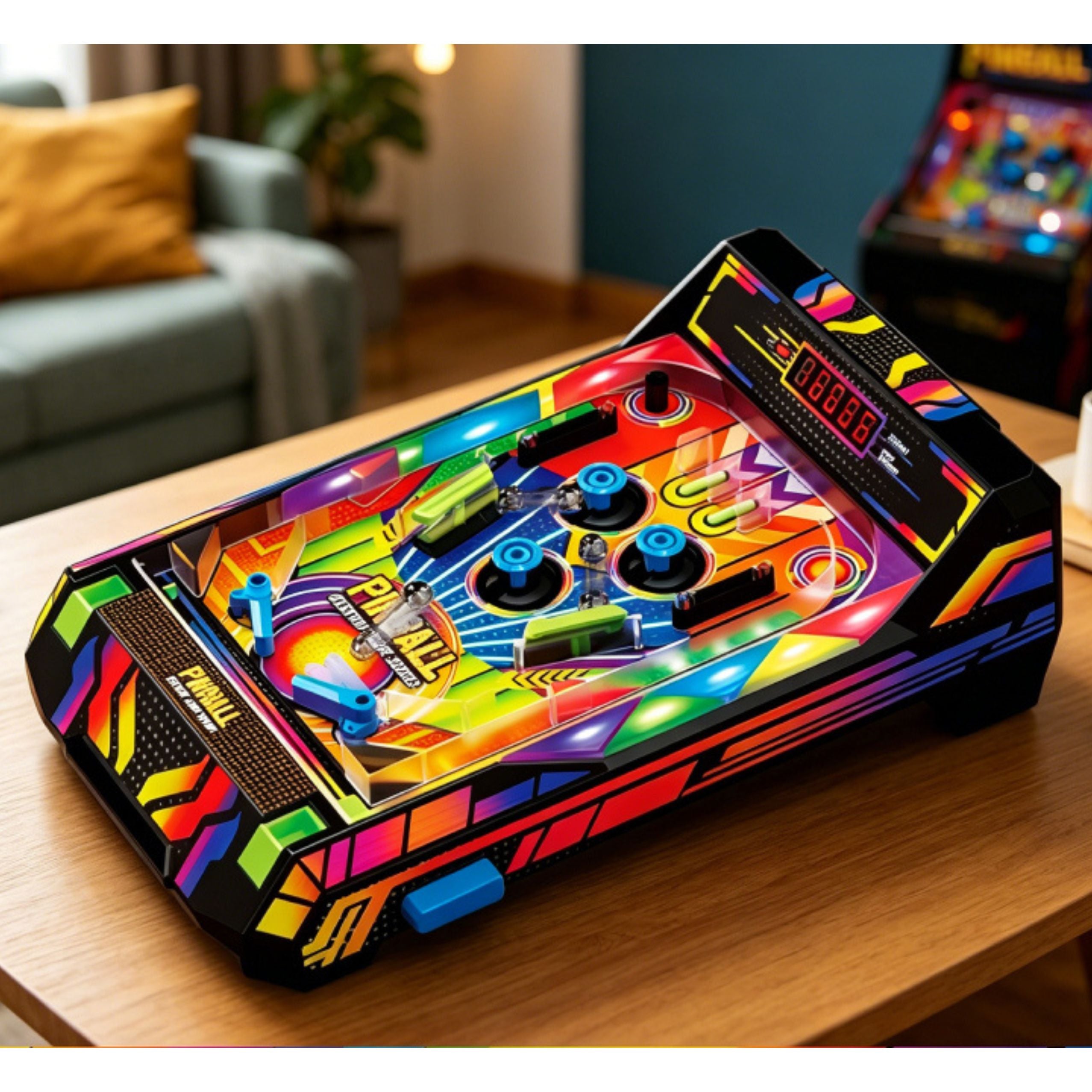 Tabletop Pinball Game Electronic Pinball Machine With Led Point Counter Sounds