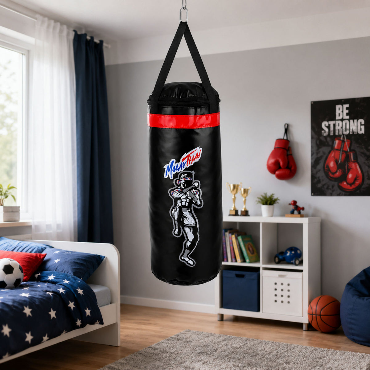 Sac de boxe pour enfants, ensemble d'exercices, gants Muay Thai, 65x22cm L