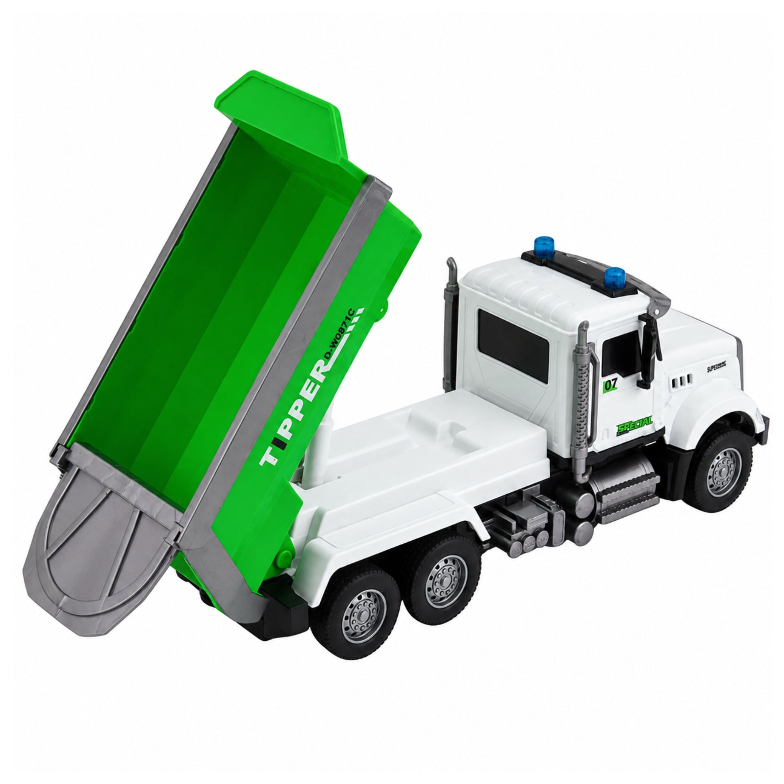 Remote Controlled Rc Tipper Truck With Movable Box Green 1:14