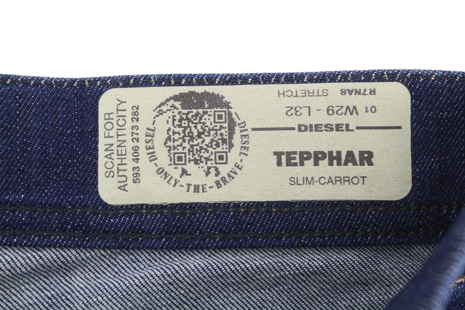 Diesel Tepphar R7na8 Mænd Jeansblue Faded Distress Slim Gulerod Stretchy