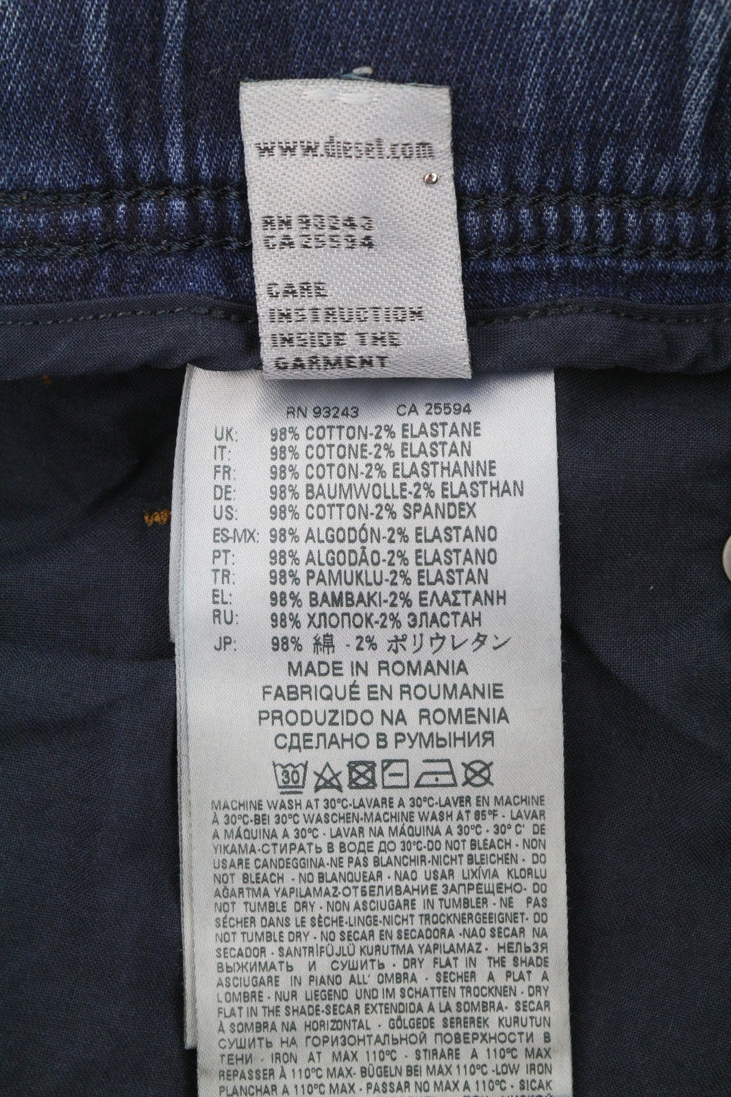 Diesel Krooley-ne 084tz Herre Jeansblå knurhår Faded Distress Slim Jogg