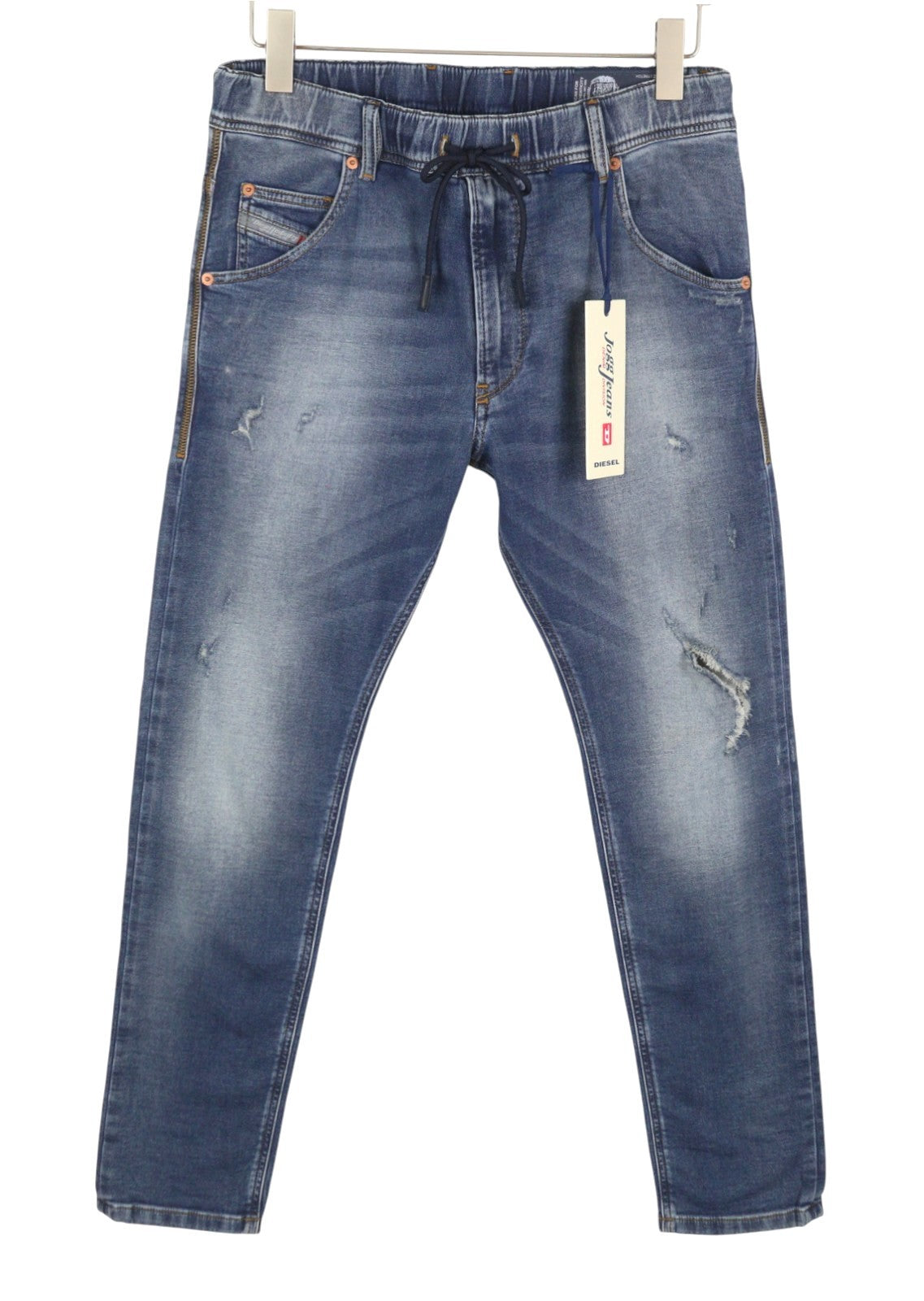 Diesel Krooley-ne 084tz Herre Jeansblå knurhår Faded Distress Slim Jogg
