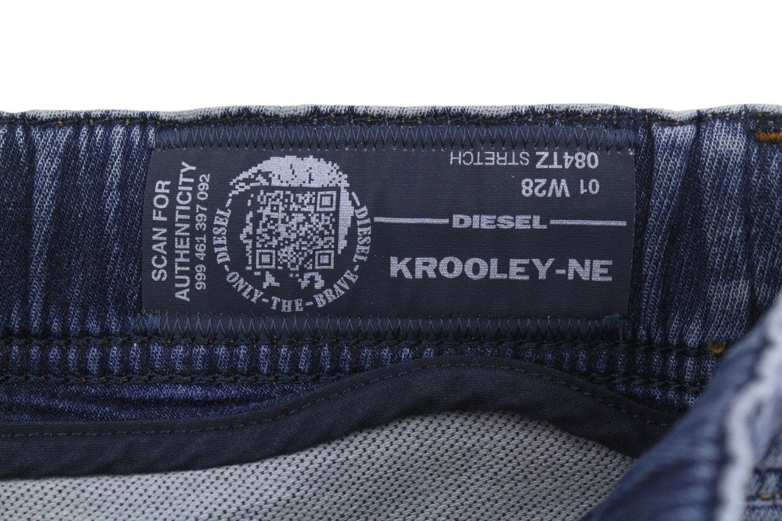 Diesel Krooley-ne 084tz Herre Jeansblå knurhår Faded Distress Slim Jogg