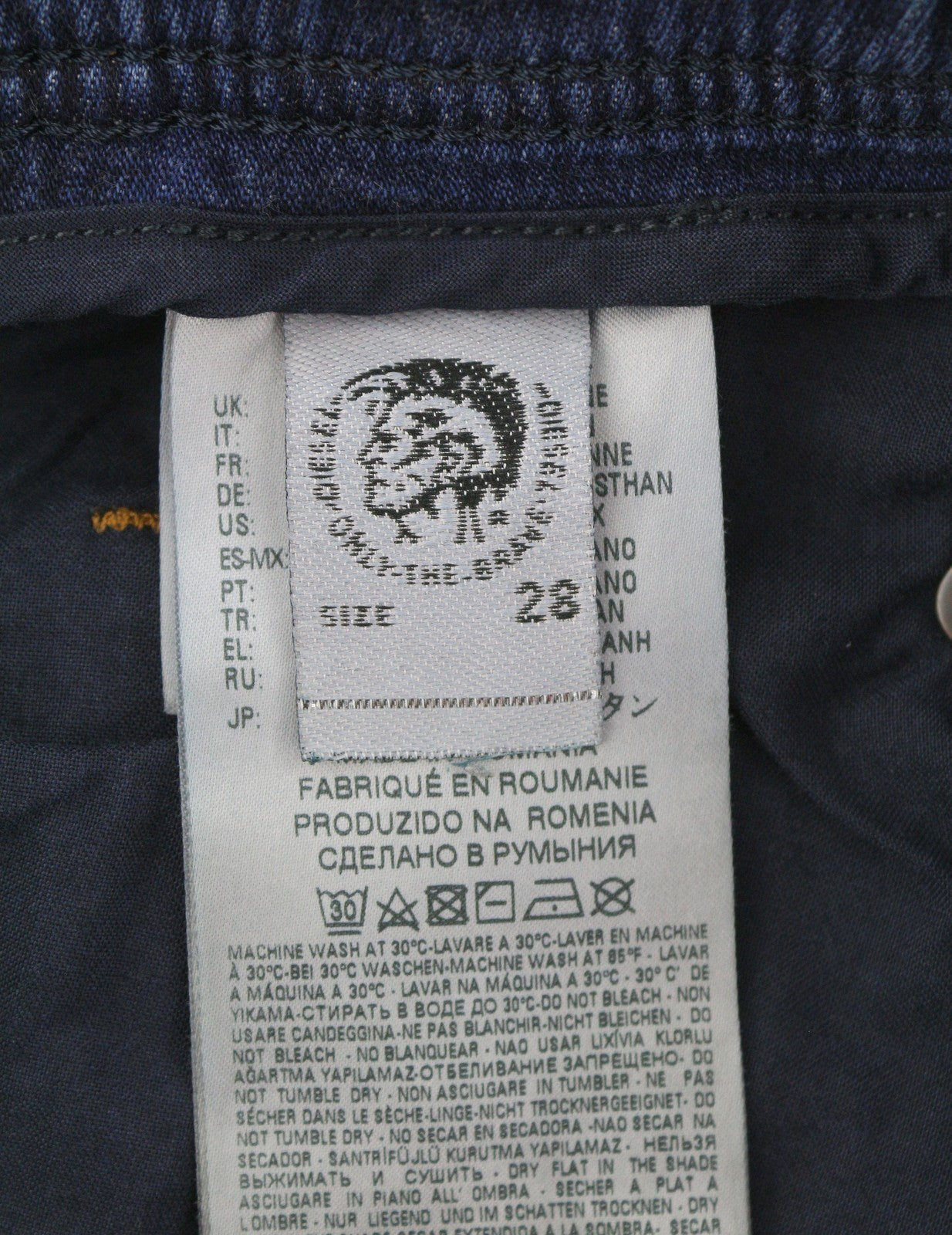 Diesel Krooley-ne 084tz Herre Jeansblå knurhår Faded Distress Slim Jogg