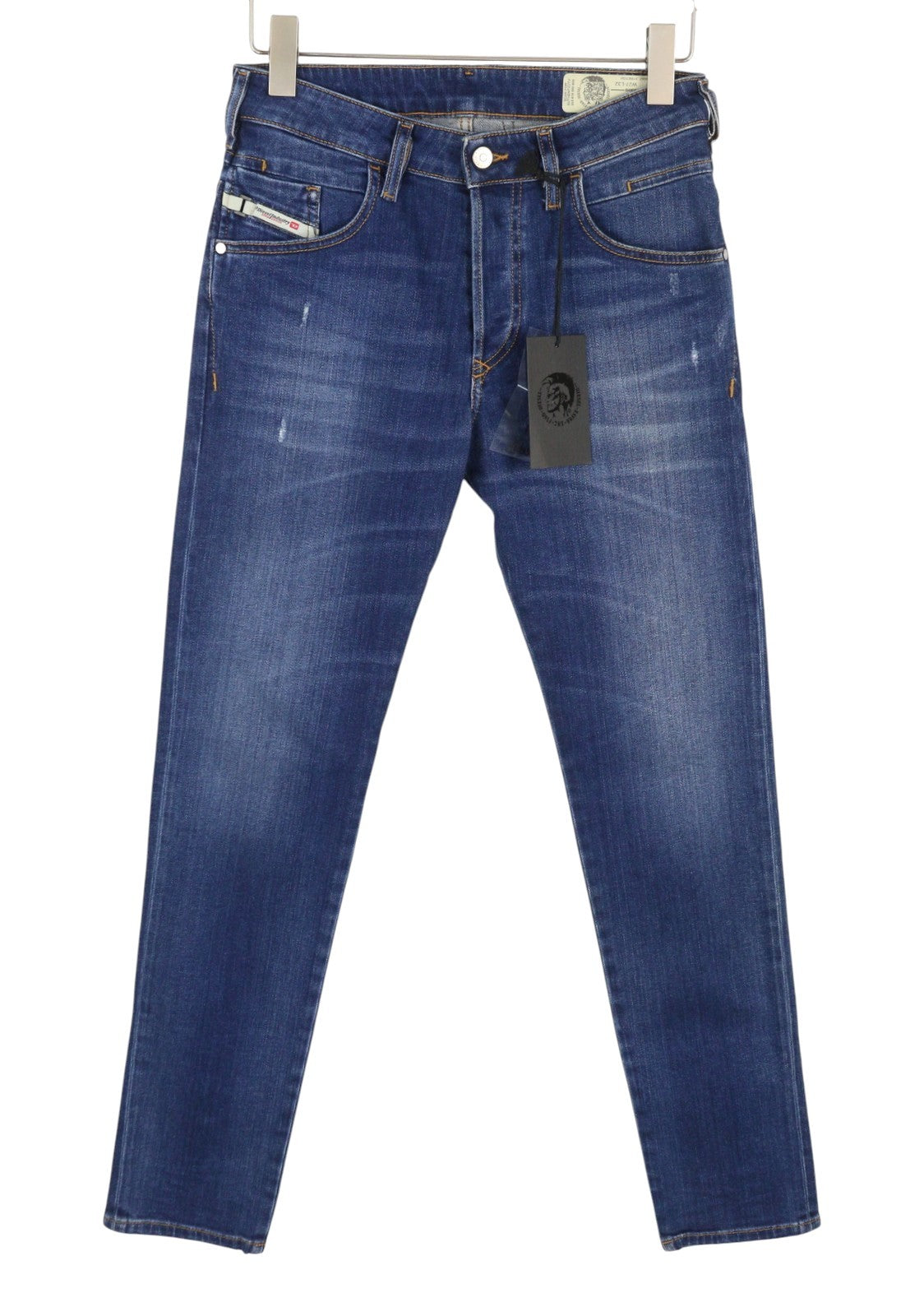 Diesel D-bazer 083az Men JeansBlue Faded Distress Tapered Stretch