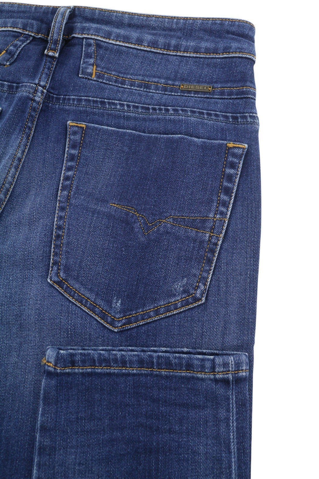 Diesel D-bazer 083az Men JeansBlue Faded Distress Tapered Stretch