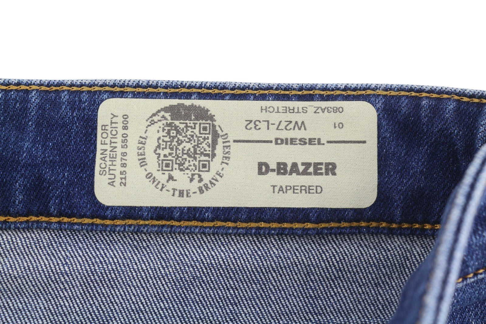 Diesel D-bazer 083az Men JeansBlue Faded Distress Tapered Stretch