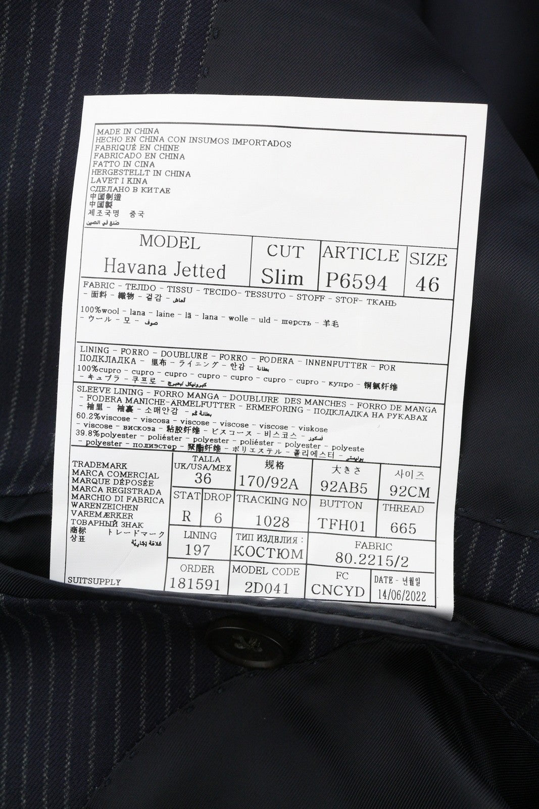 Suit Havana Jetted