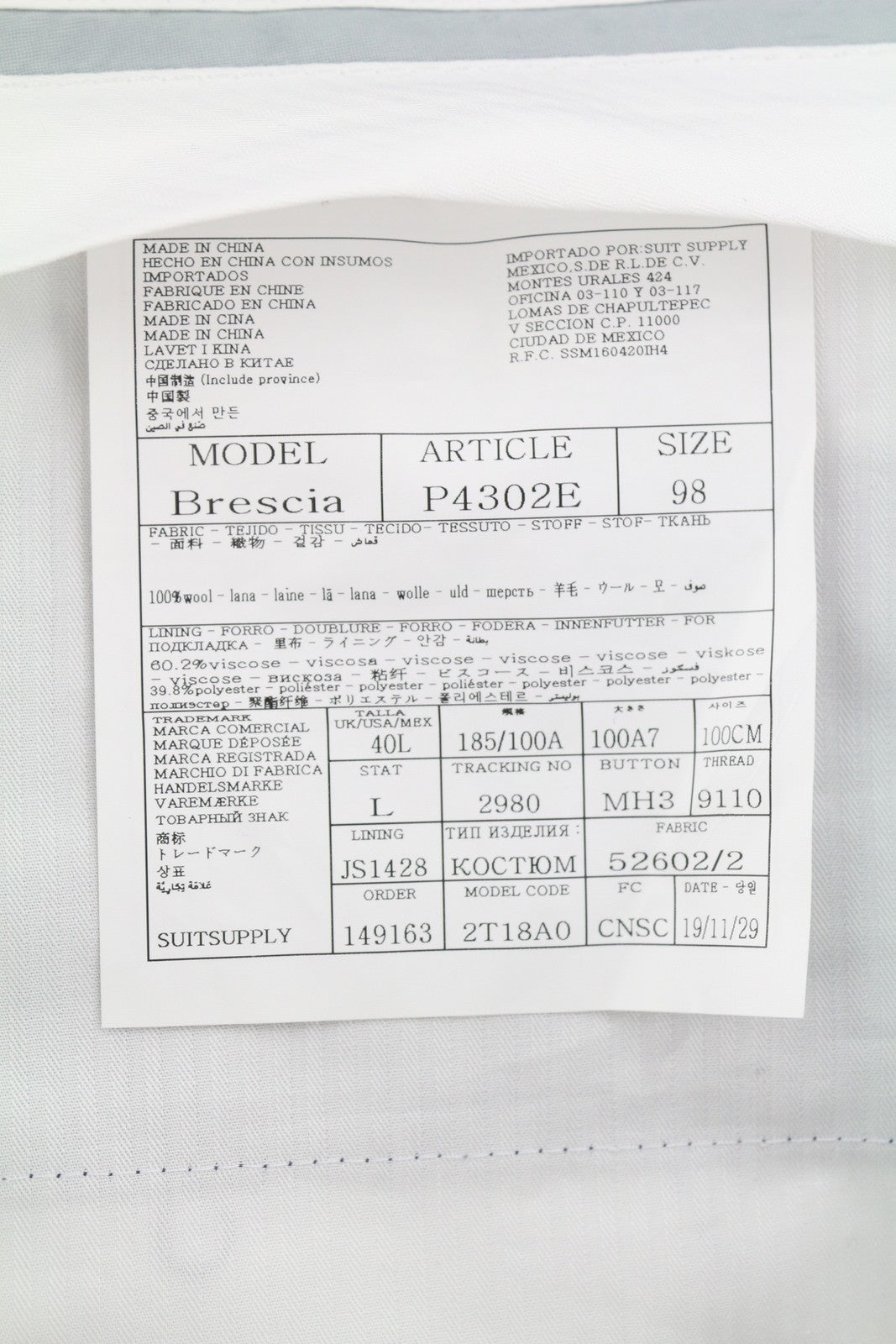 Suit Lazio La Spalla Single Breasted Fl