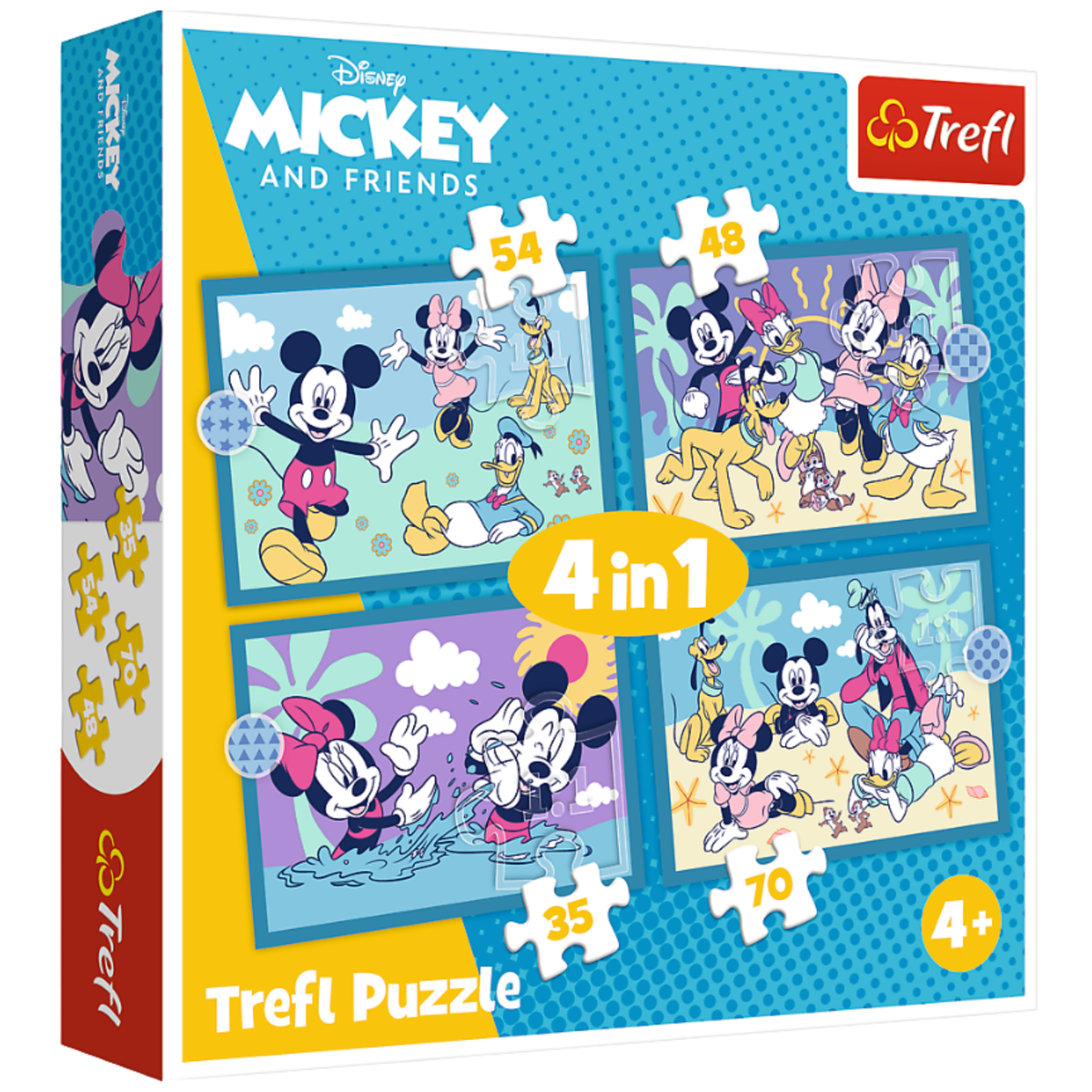 Puzzle - 4-in-1 – Funny Adventures Of Mickey Mouse – Trefl 34669