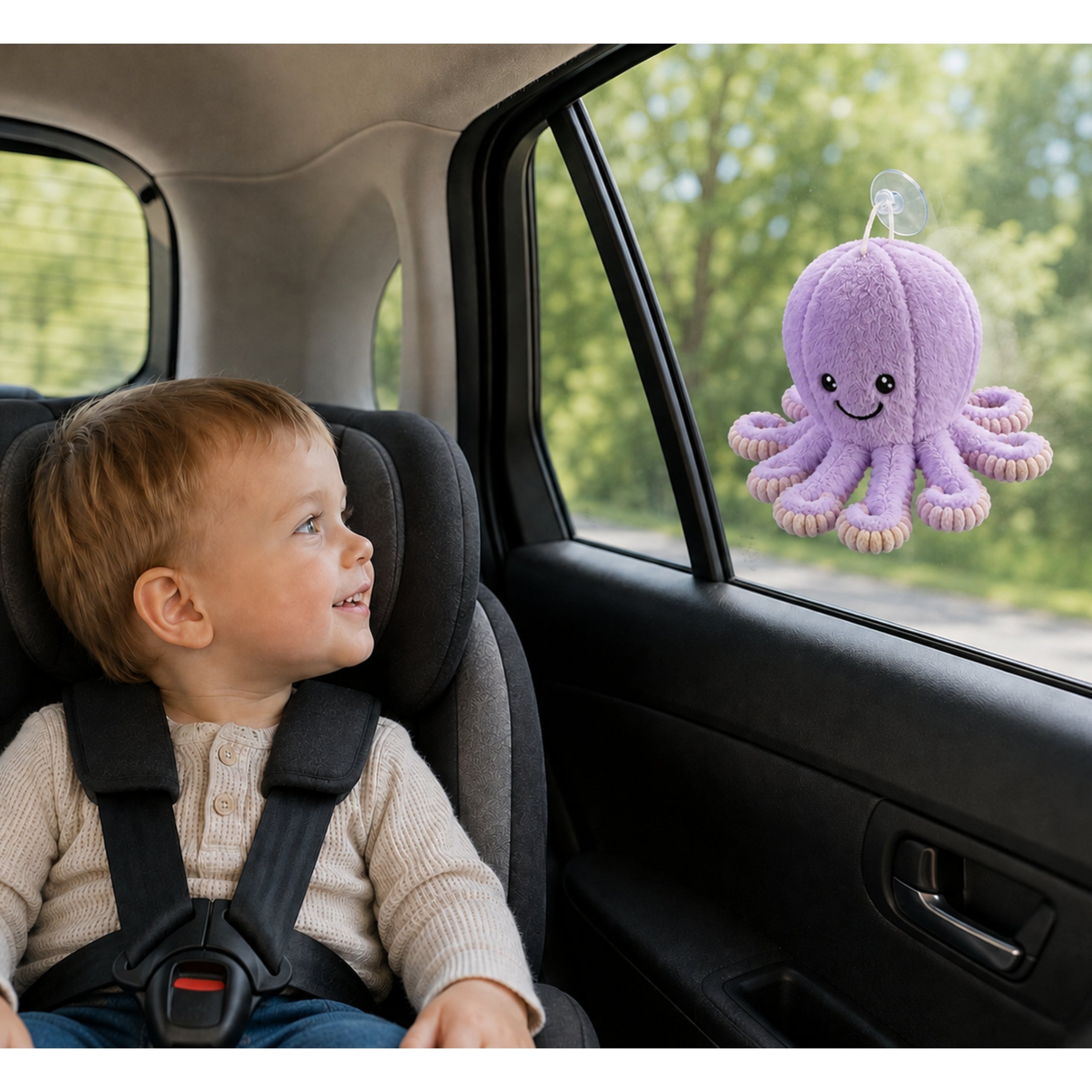 Plush Octopus Plush Toy With Suction Cup Purple 16 Cm
