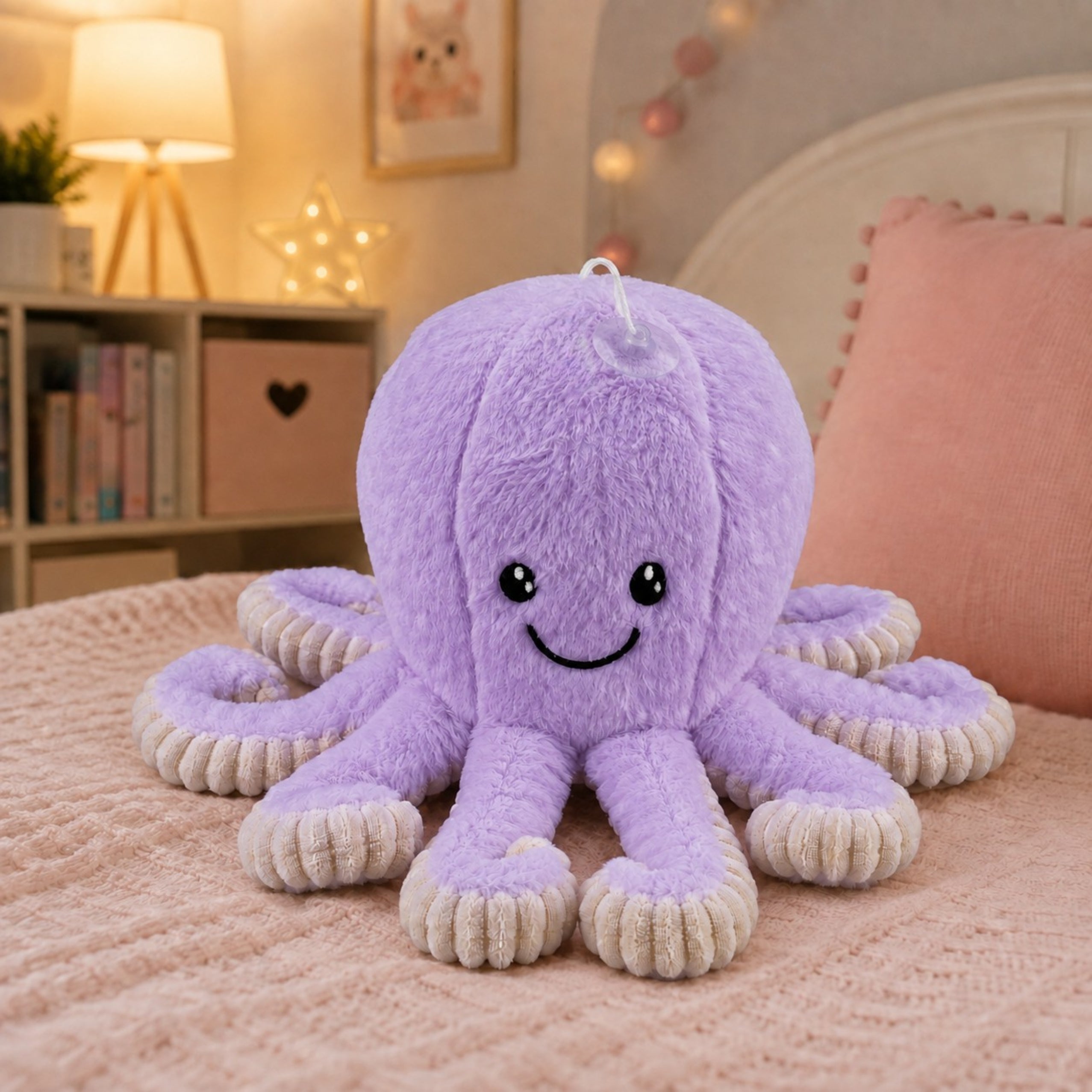 Plush Octopus Plush Toy With Suction Cup Purple 16 Cm