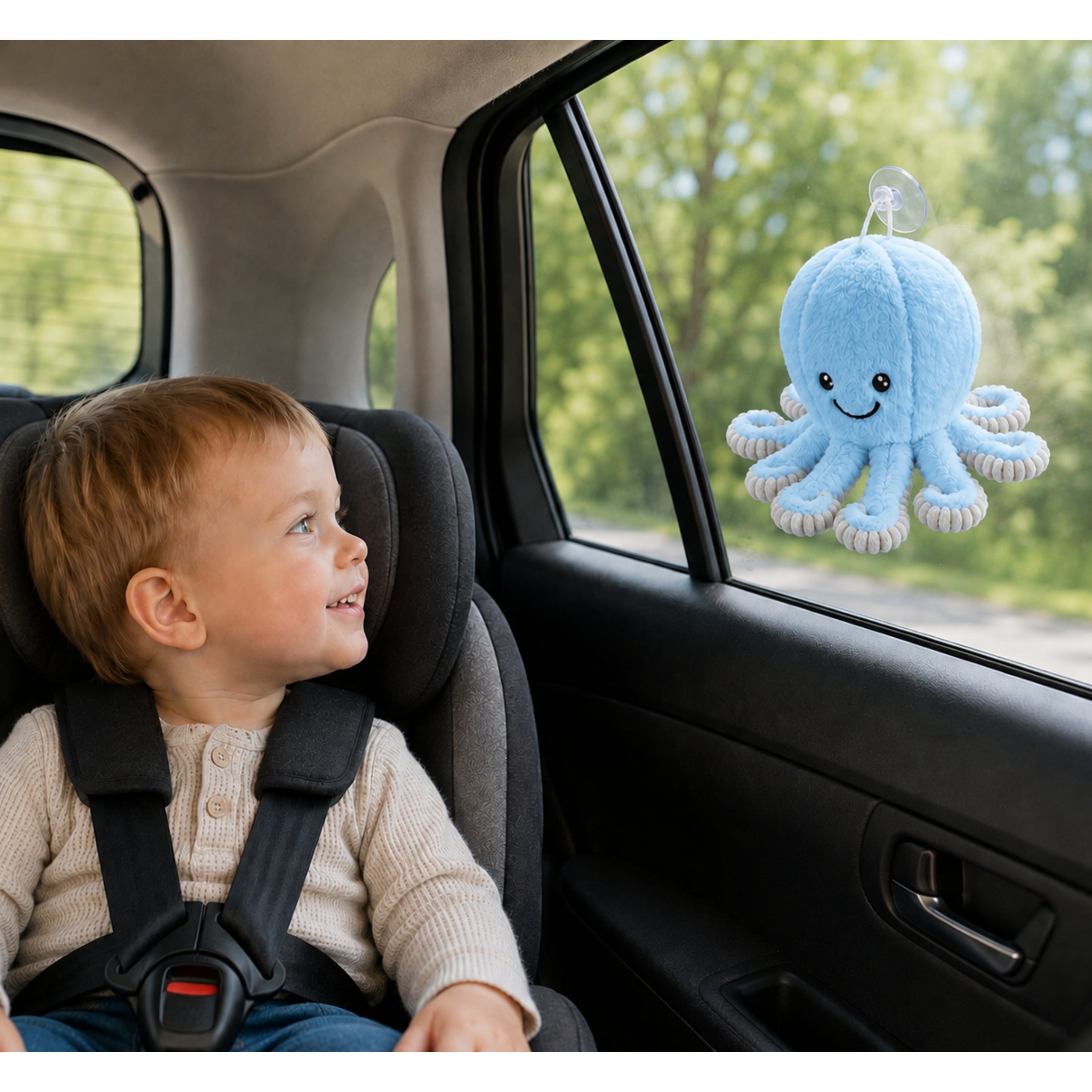 Plush Octopus Plush Toy With Suction Cup Blue 16 Cm
