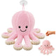 Plush Octopus Plush Toy With Suction Cup Pink 16 Cm