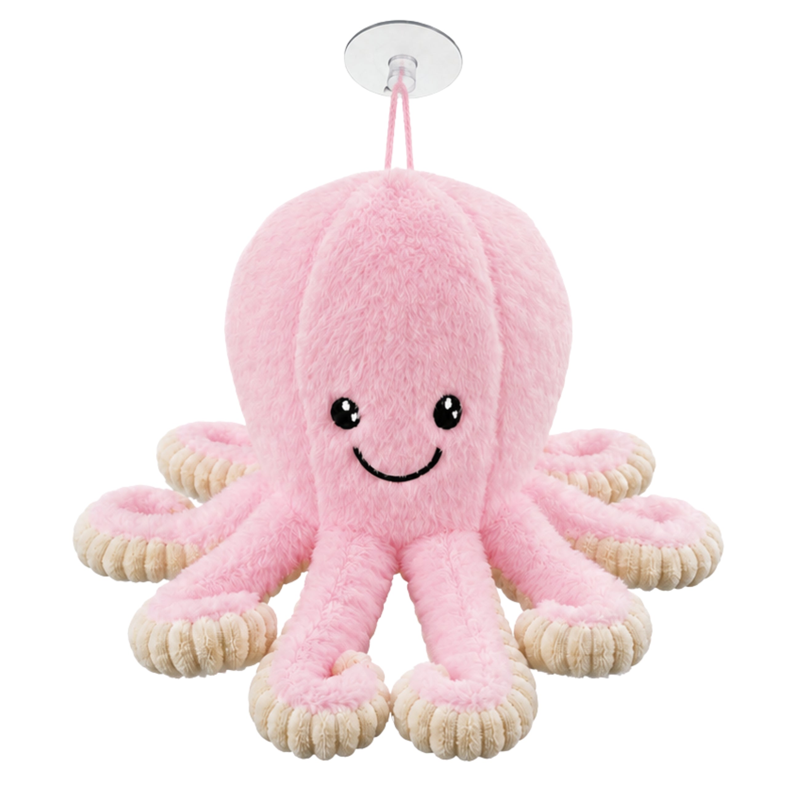 Plush Octopus Plush Toy With Suction Cup Pink 16 Cm