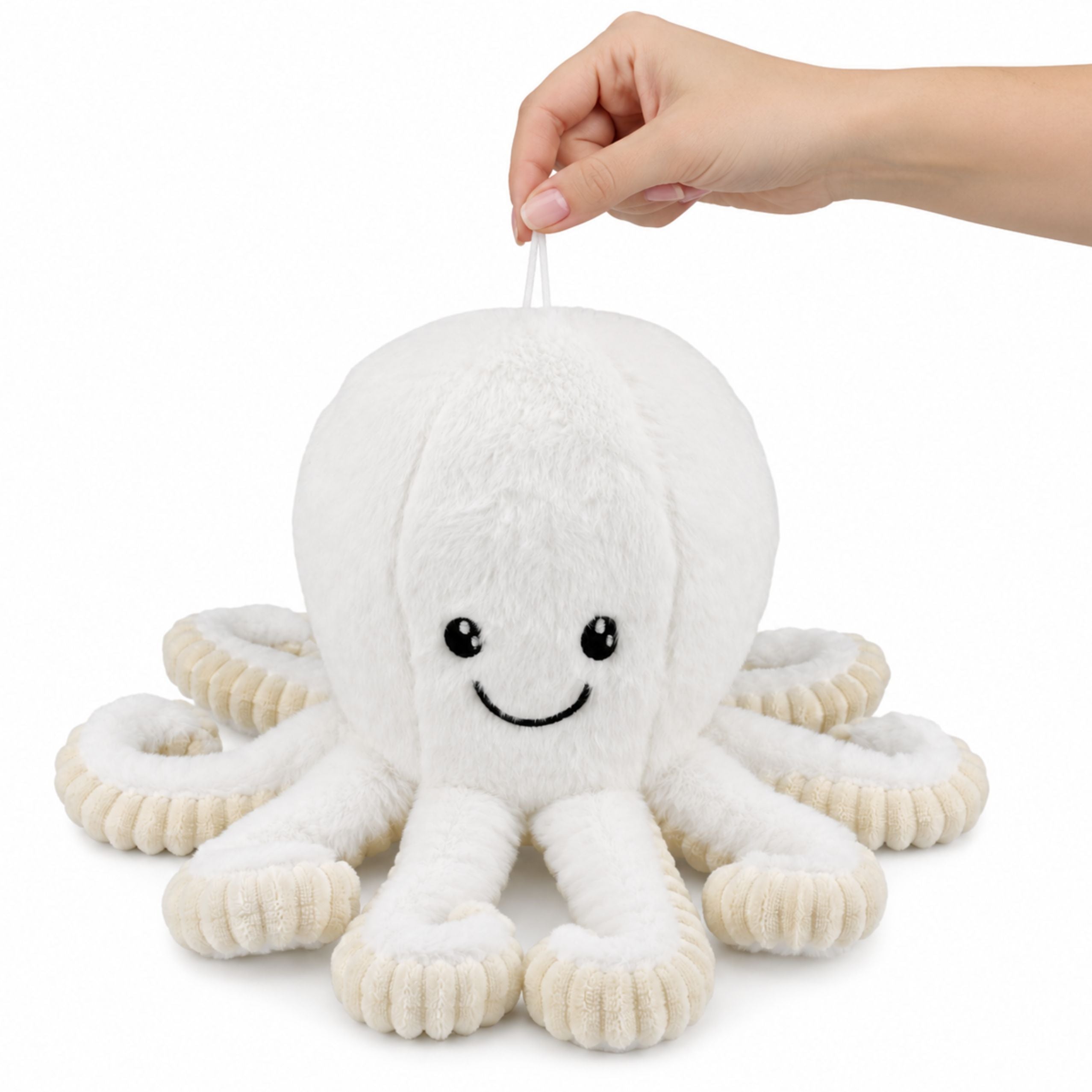 Plush Octopus Plush Toy With Suction Cup White 16 Cm