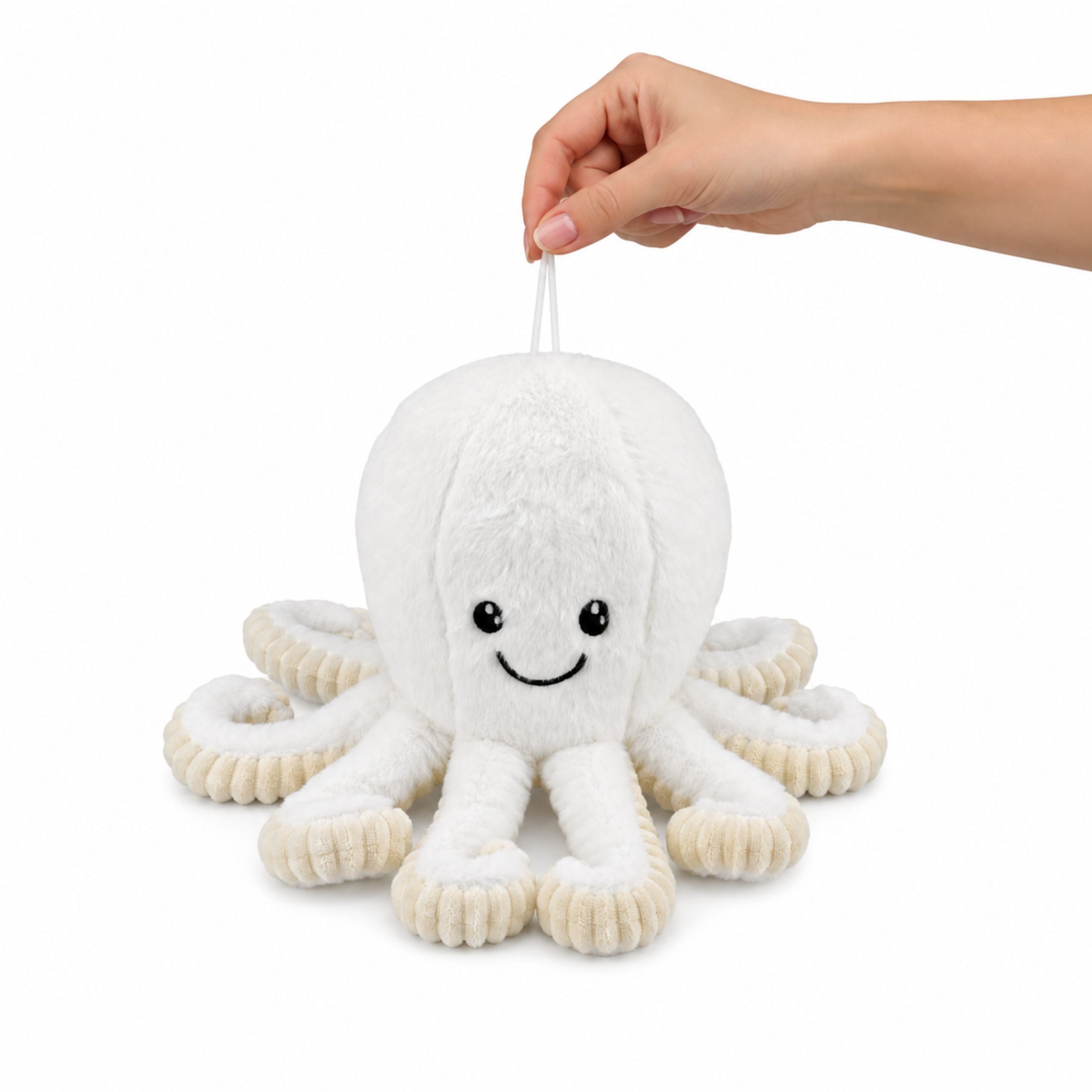 Plush Octopus Plush Toy Cuddly Toy With Elastic Tentacles White 30 Cm