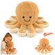 Plush Octopus Plush Toy Cuddly Toy With Elastic Tentacles Beige 30 Cm