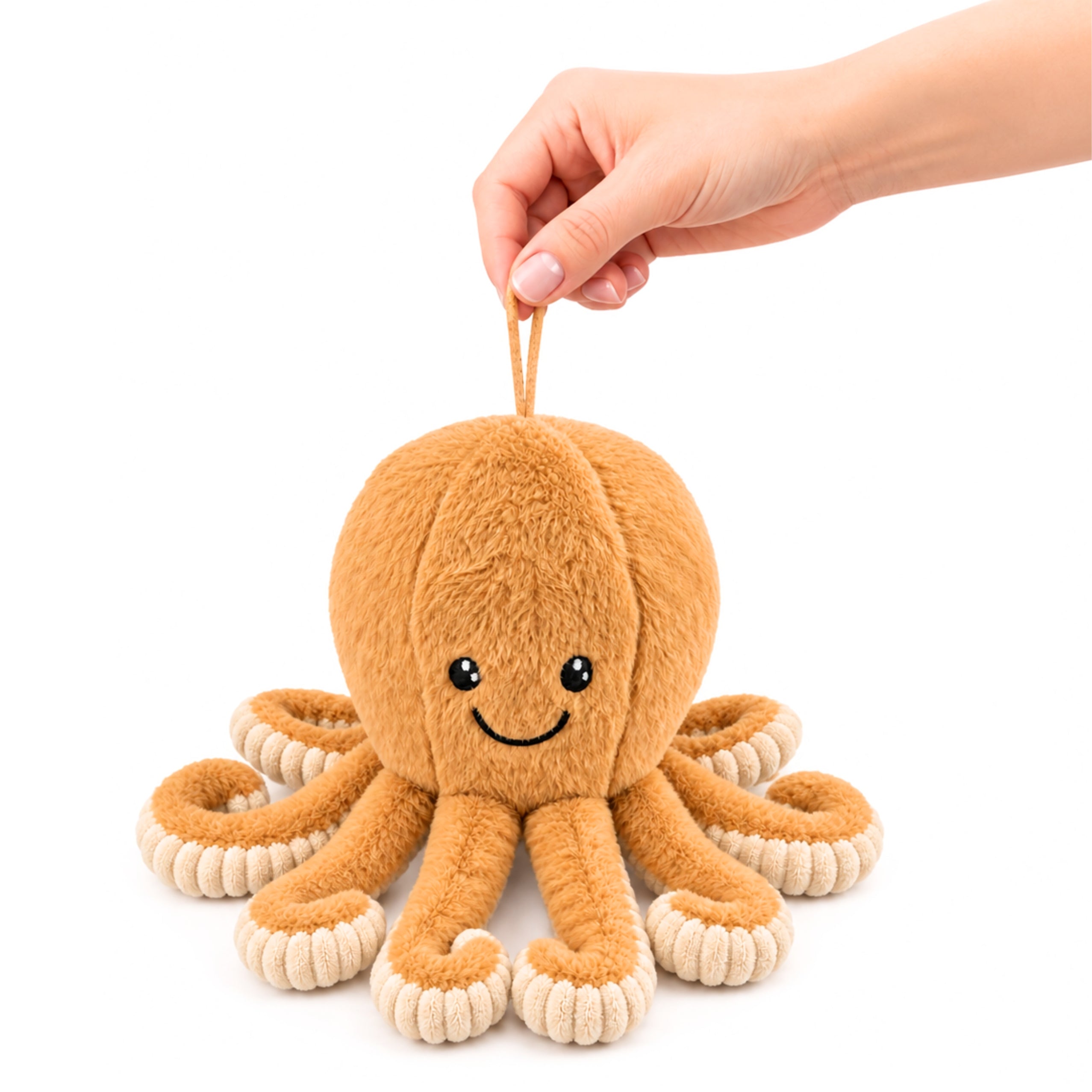 Plush Octopus Plush Toy Cuddly Toy With Elastic Tentacles Beige 30 Cm