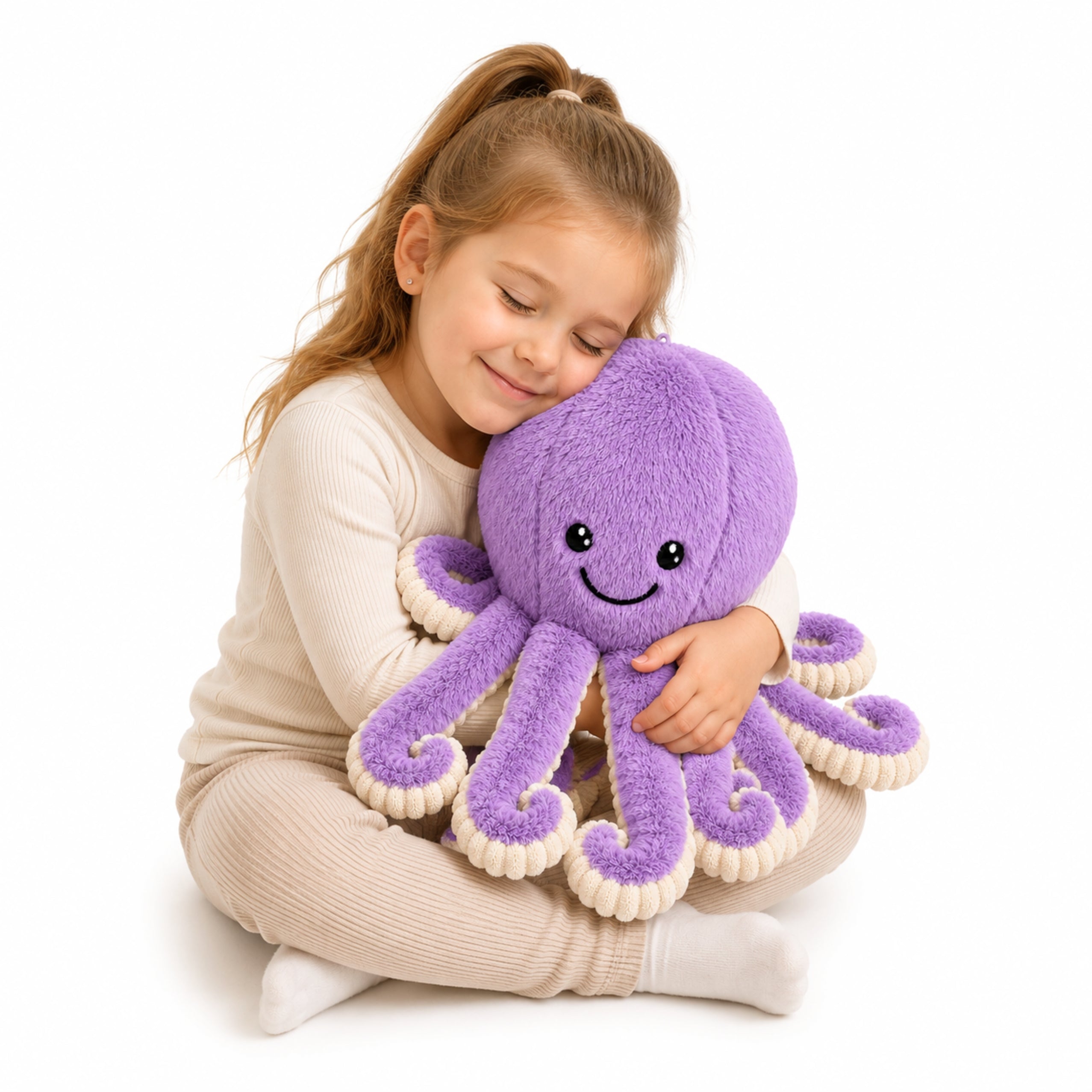 Plush Octopus Plush Toy Cuddly Toy With Elastic Tentacles Purple 50 Cm