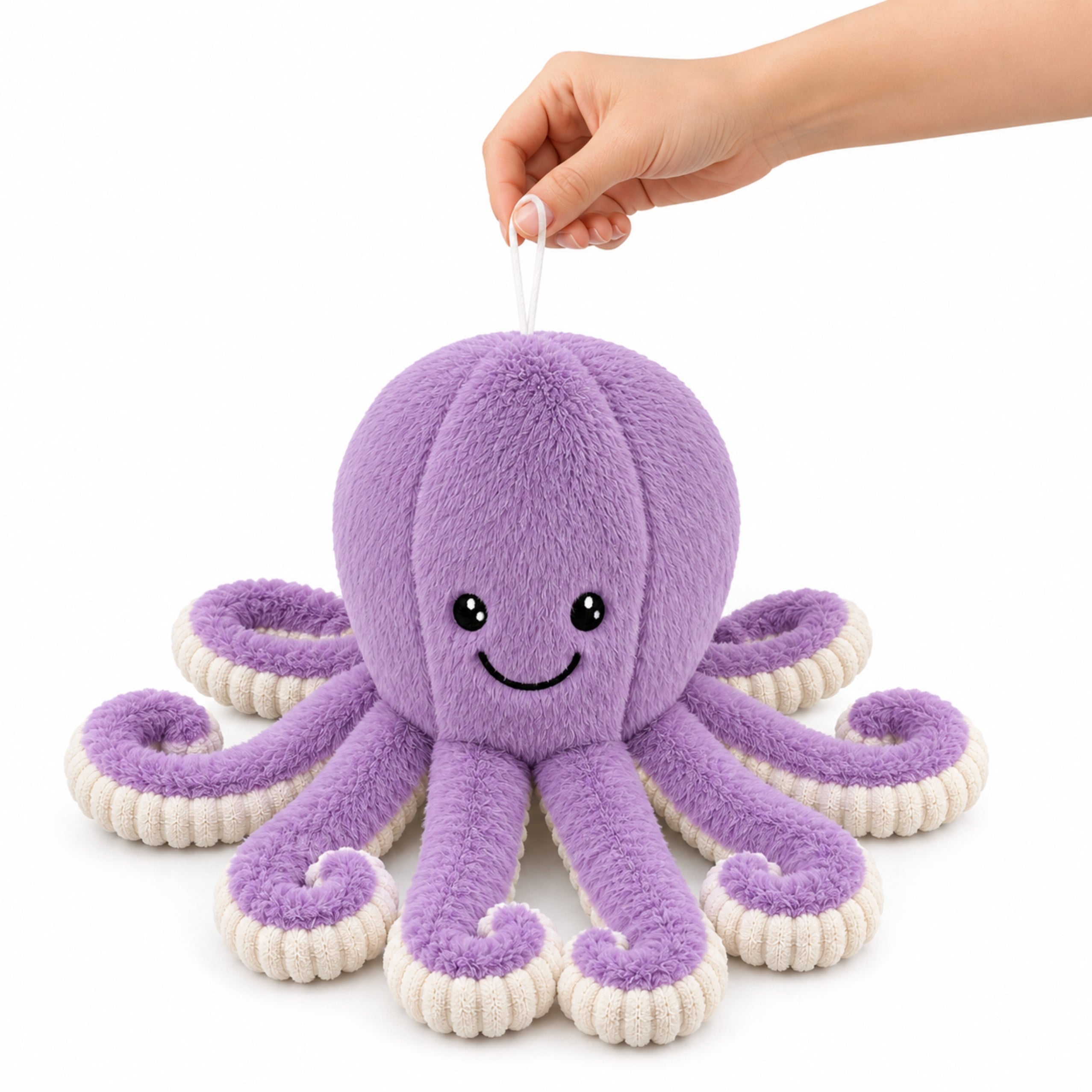 Plush Octopus Plush Toy Cuddly Toy With Elastic Tentacles Purple 50 Cm