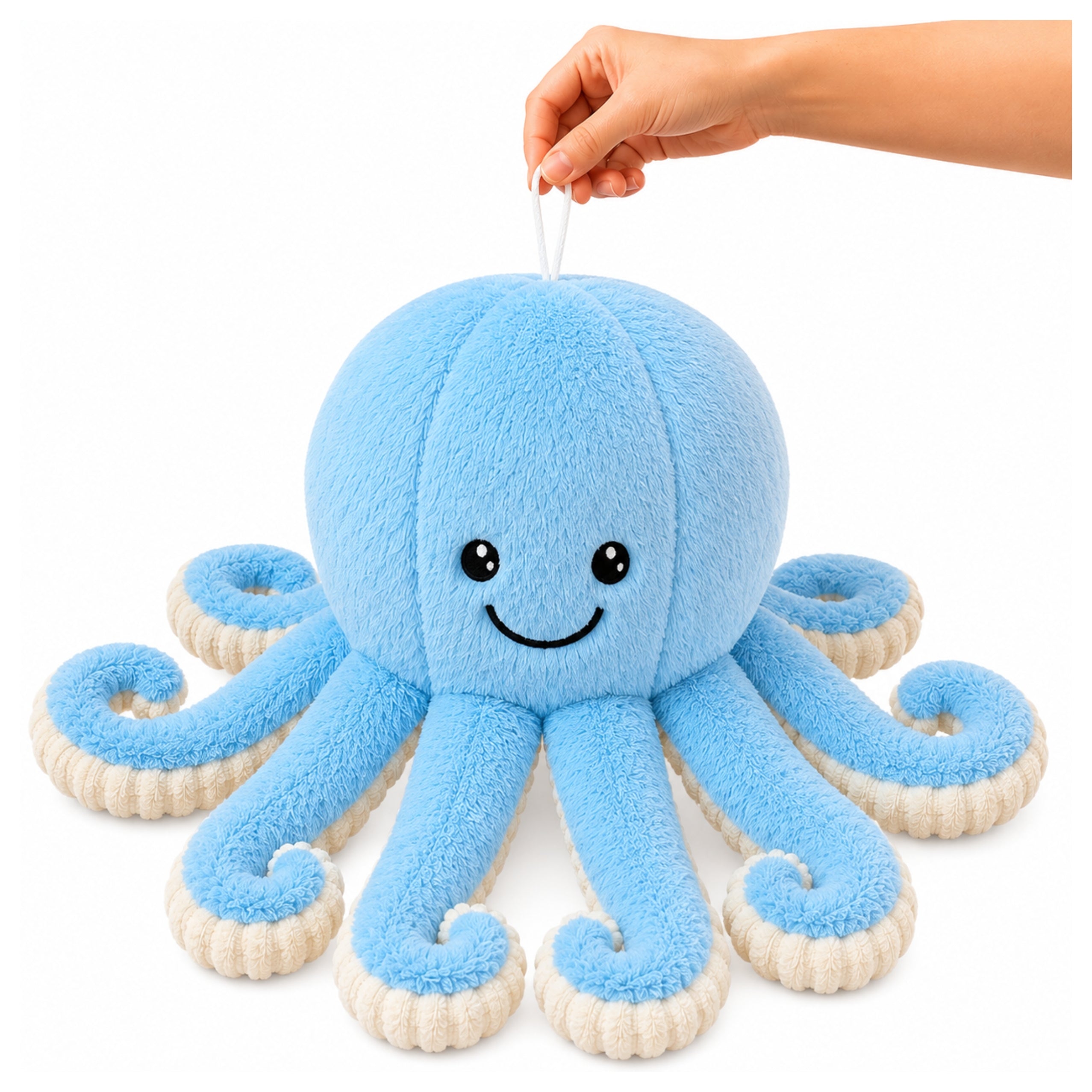 Plush Octopus Plush Toy Cuddly Toy With Elastic Tentacles Blue 50 Cm