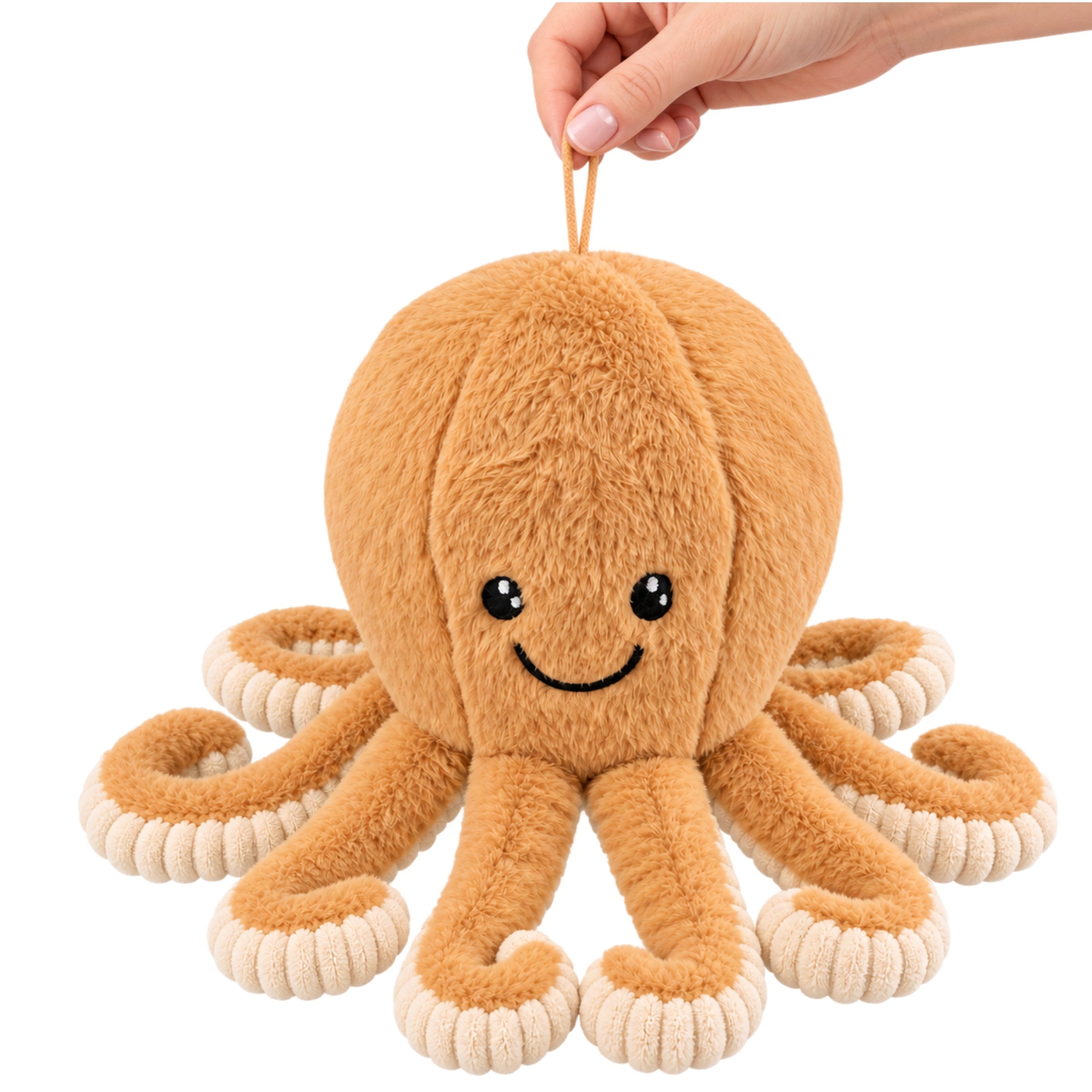 Plush Octopus Plush Toy Cuddly Toy With Elastic Tentacles Beige 50 Cm