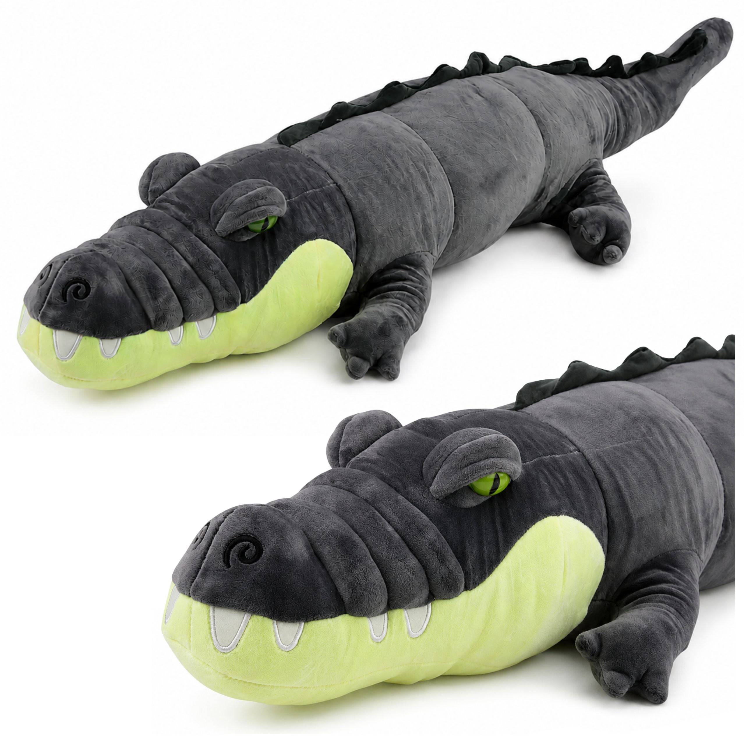 Plush Crocodile Mascot Cuddly Toy Realistic Gray 90 Cm