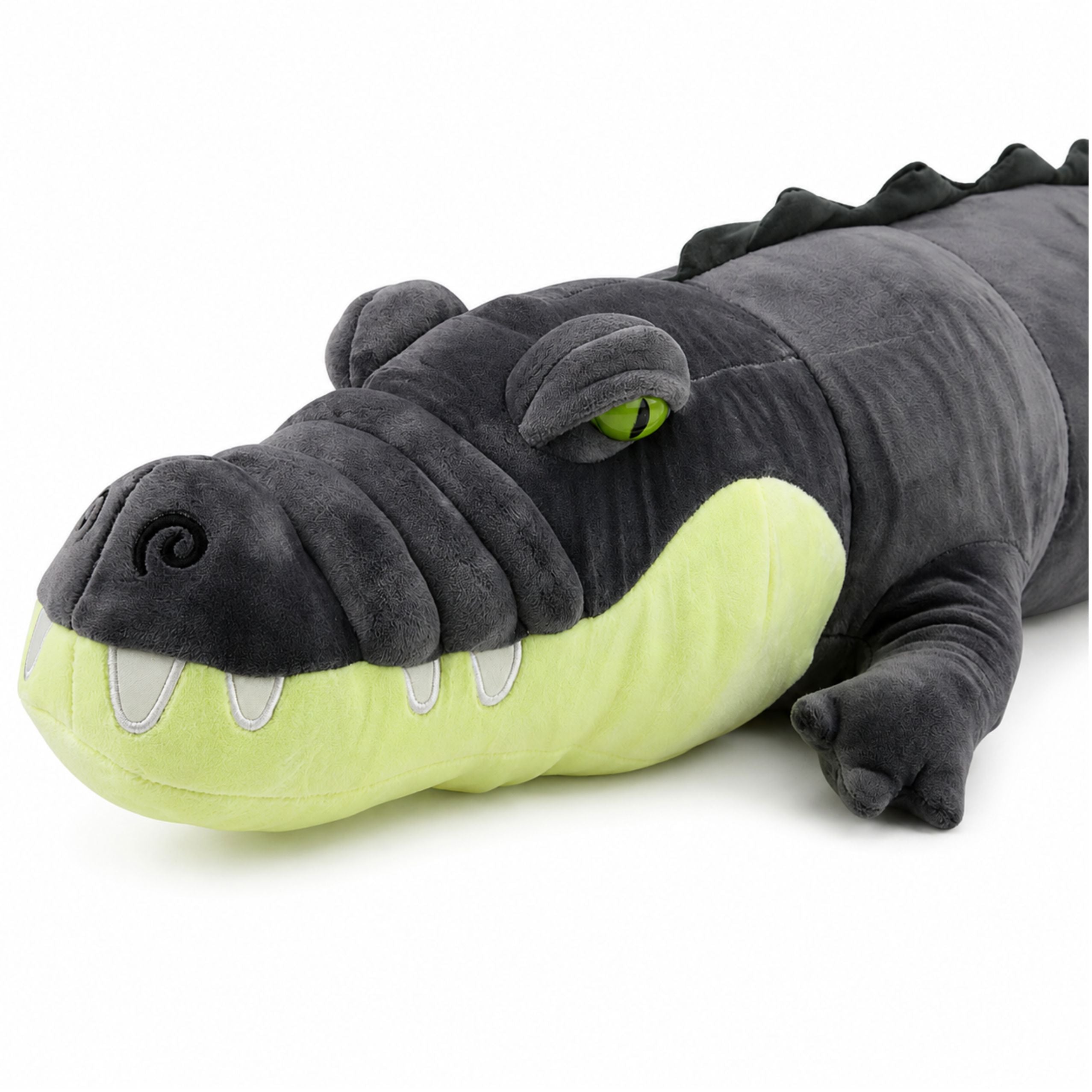 Plush Crocodile Mascot Cuddly Toy Realistic Gray 90 Cm