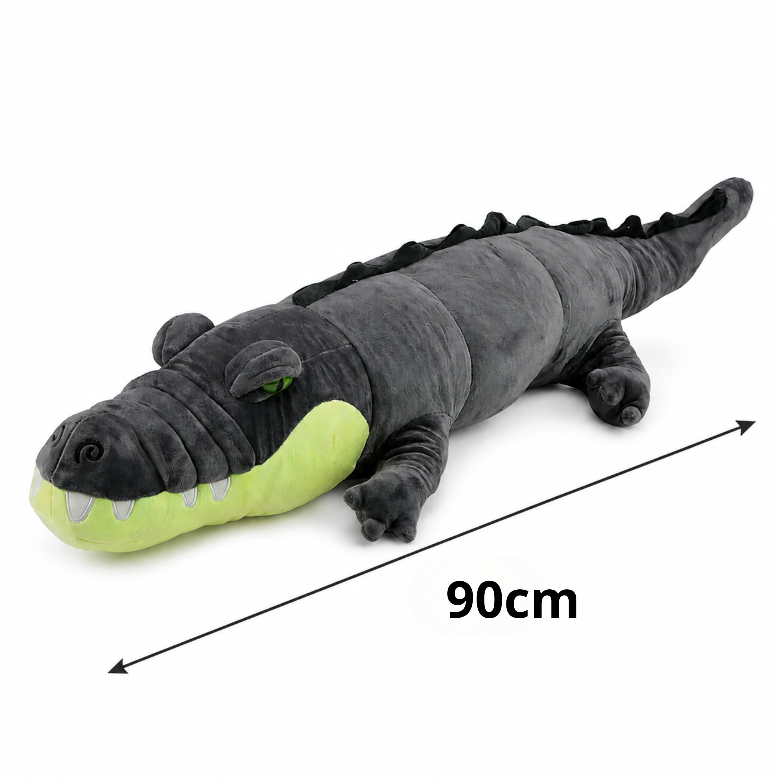 Plush Crocodile Mascot Cuddly Toy Realistic Gray 90 Cm