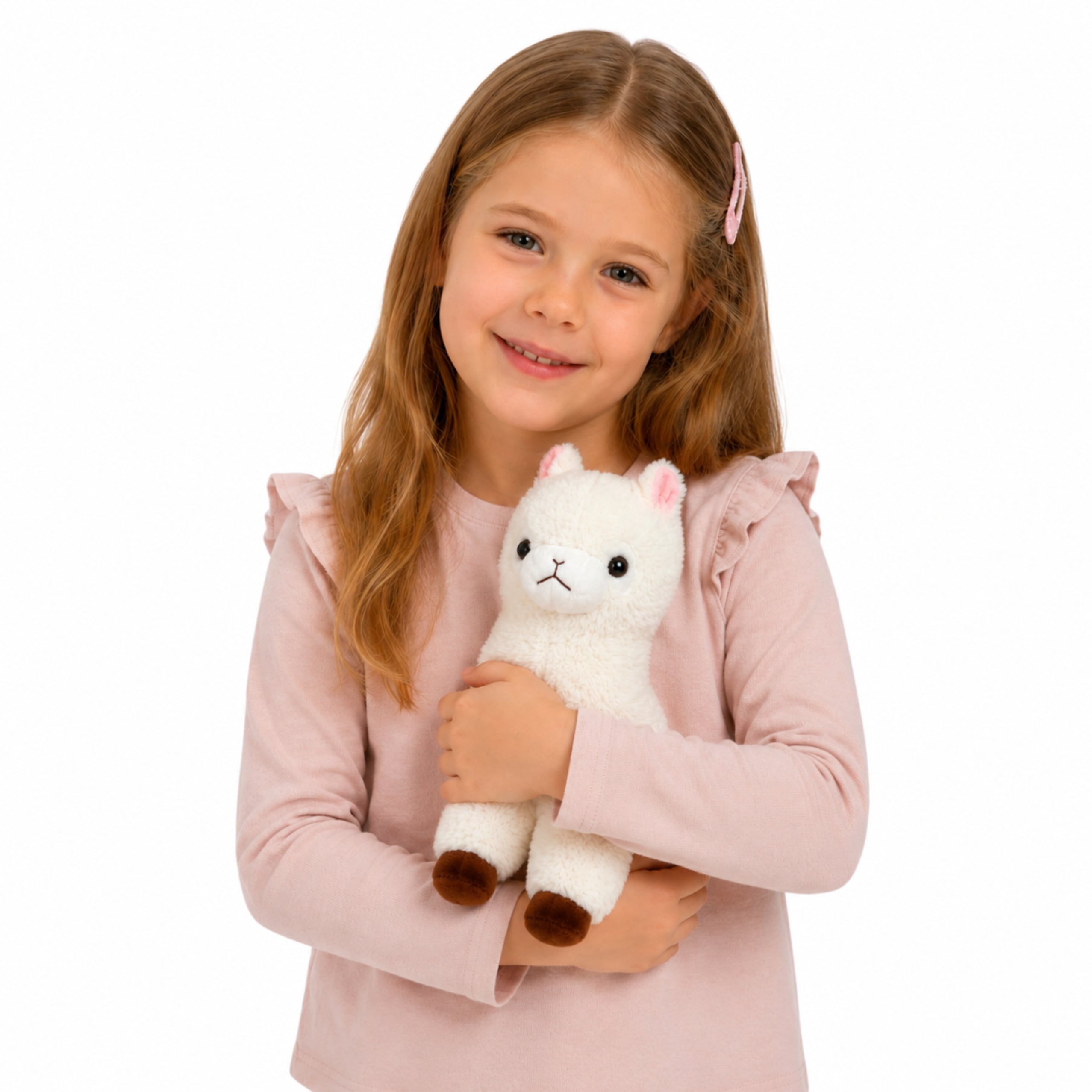 Plush Alpaca Plush Toy Soft White Fur 28 Cm