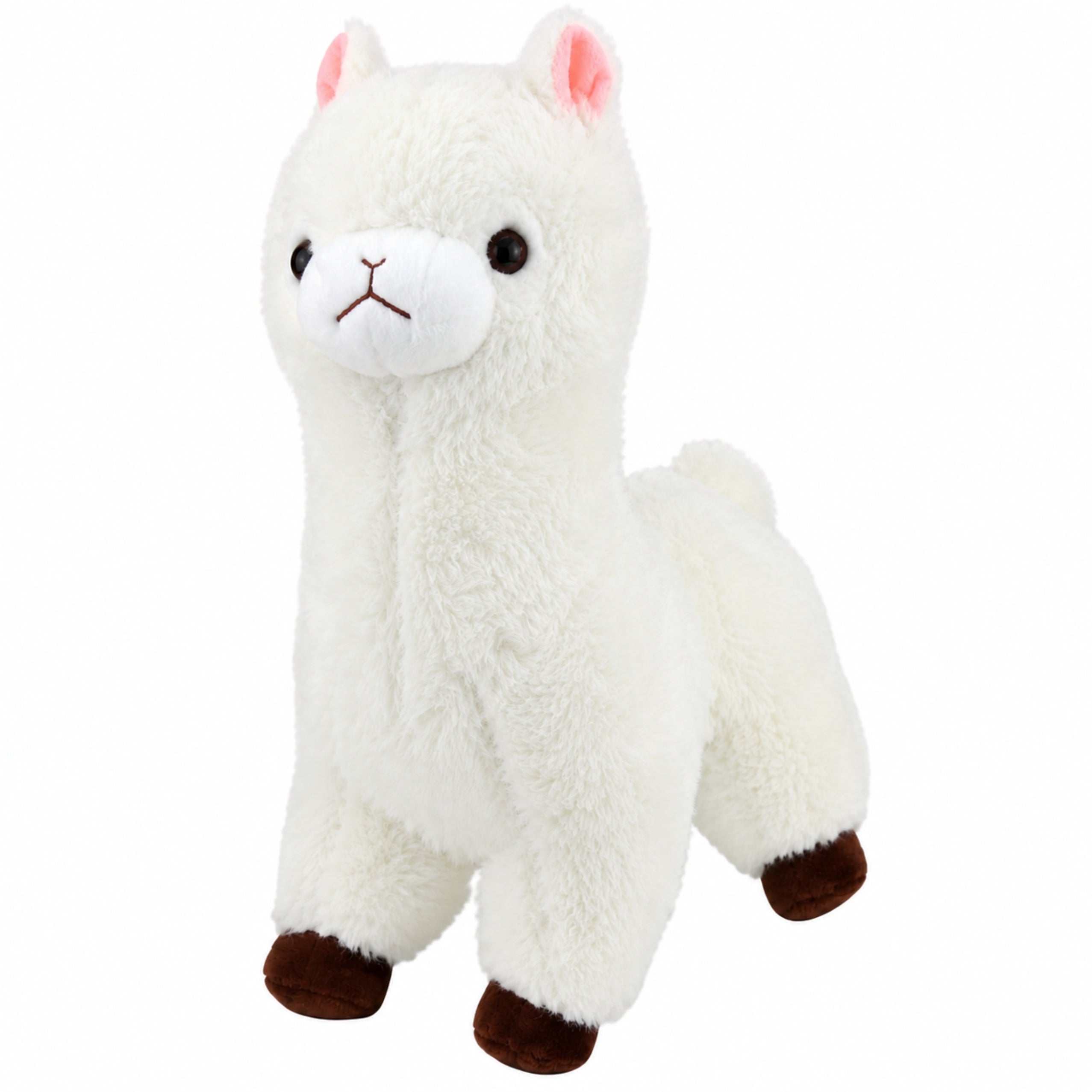 Plush Alpaca Plush Toy Soft White Fur 28 Cm