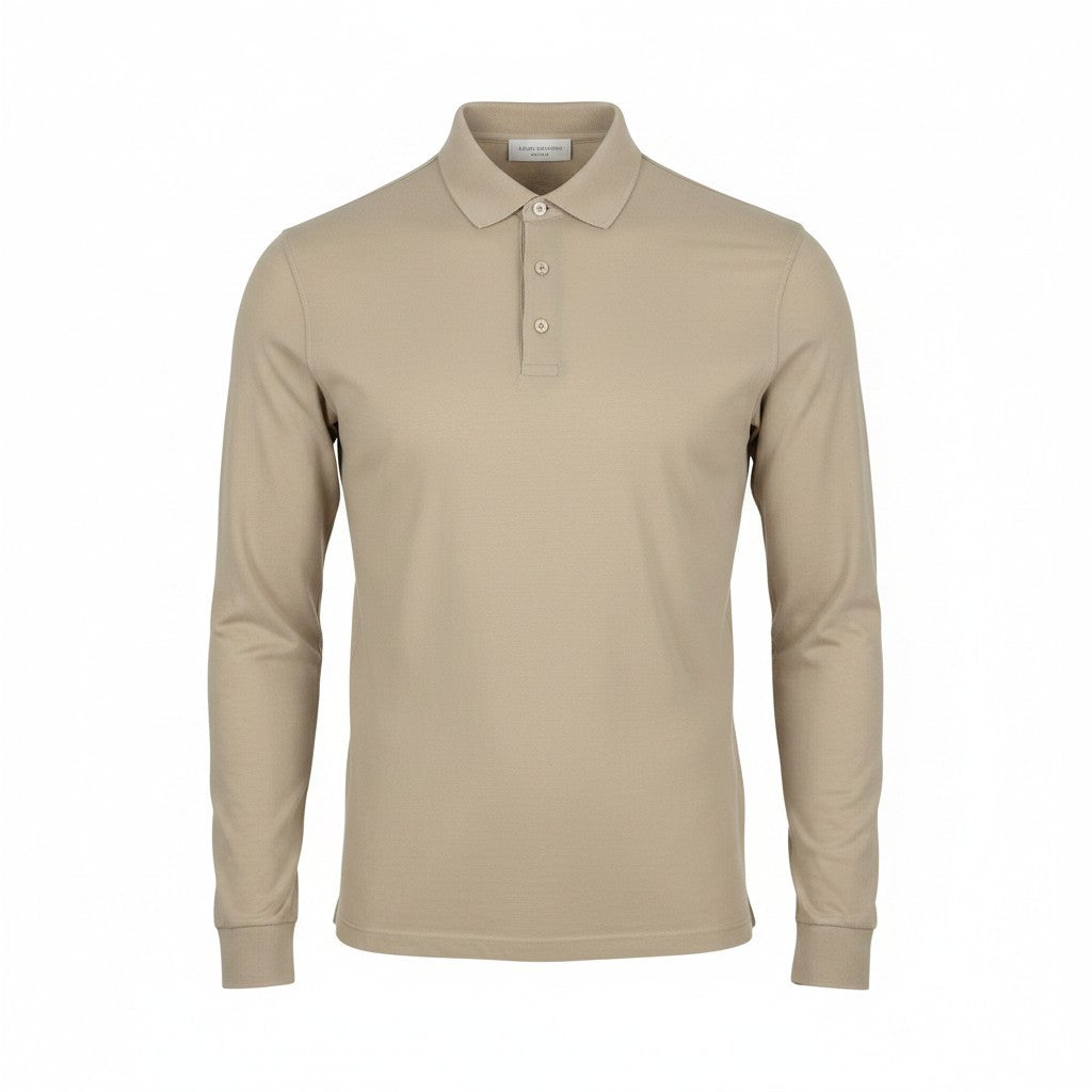 Beige Cotton Polos
