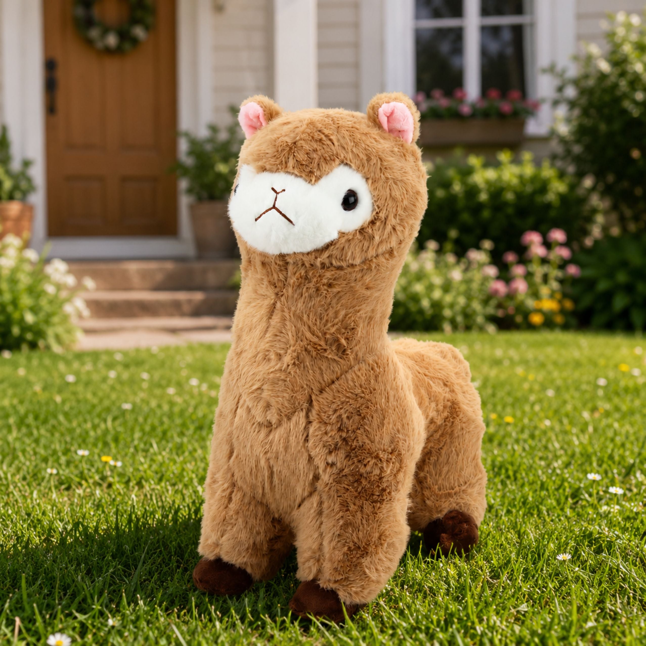 Plush Alpaca Plush Toy Cuddly Toy Soft Fur Beige 28 Cm