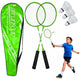 Set Racchette Badminton 3 Volani Cover Verde